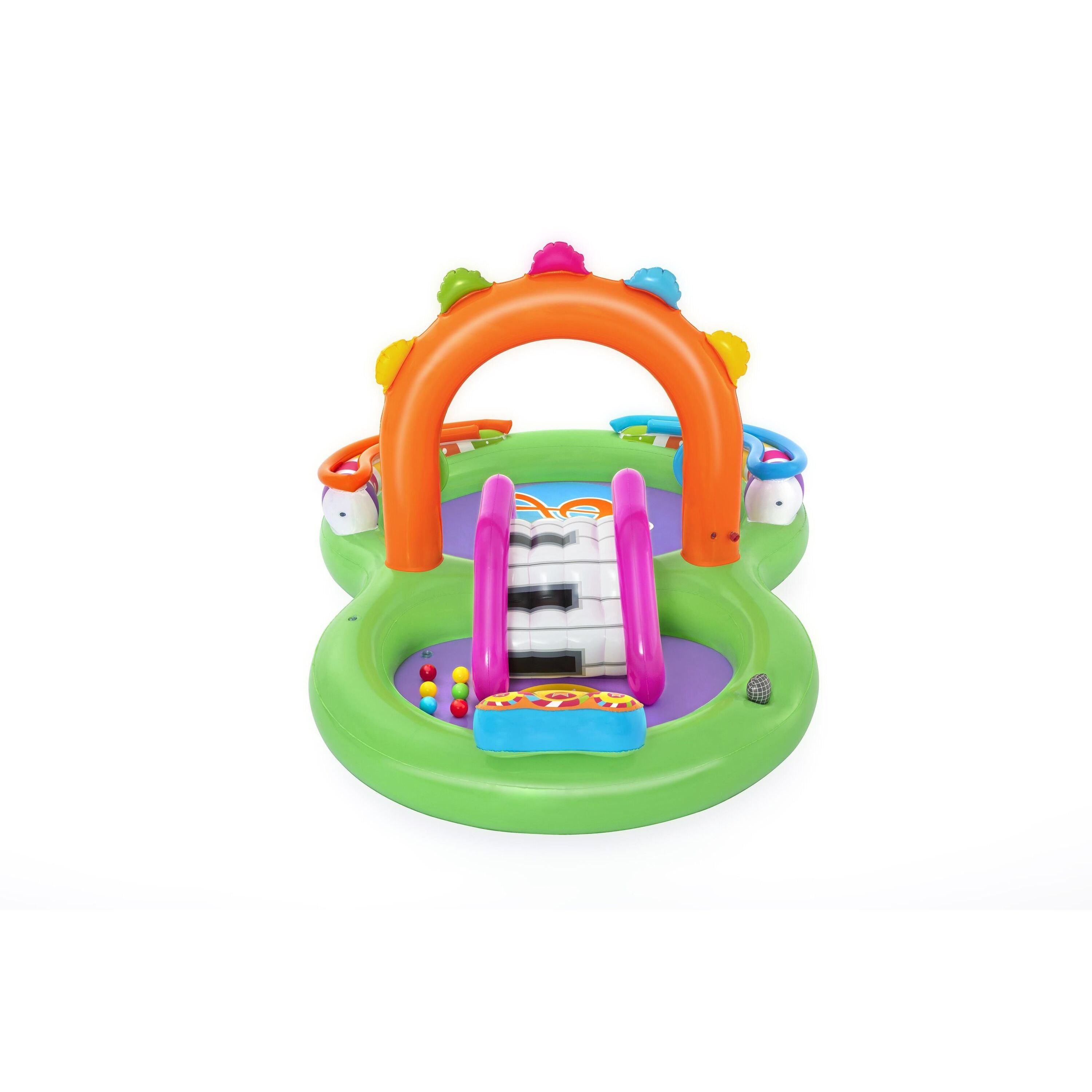 Bestway 53117 Sing 'n Splash Play Center – Parco acquatico gonfiabile con scivolo e giochi musicali