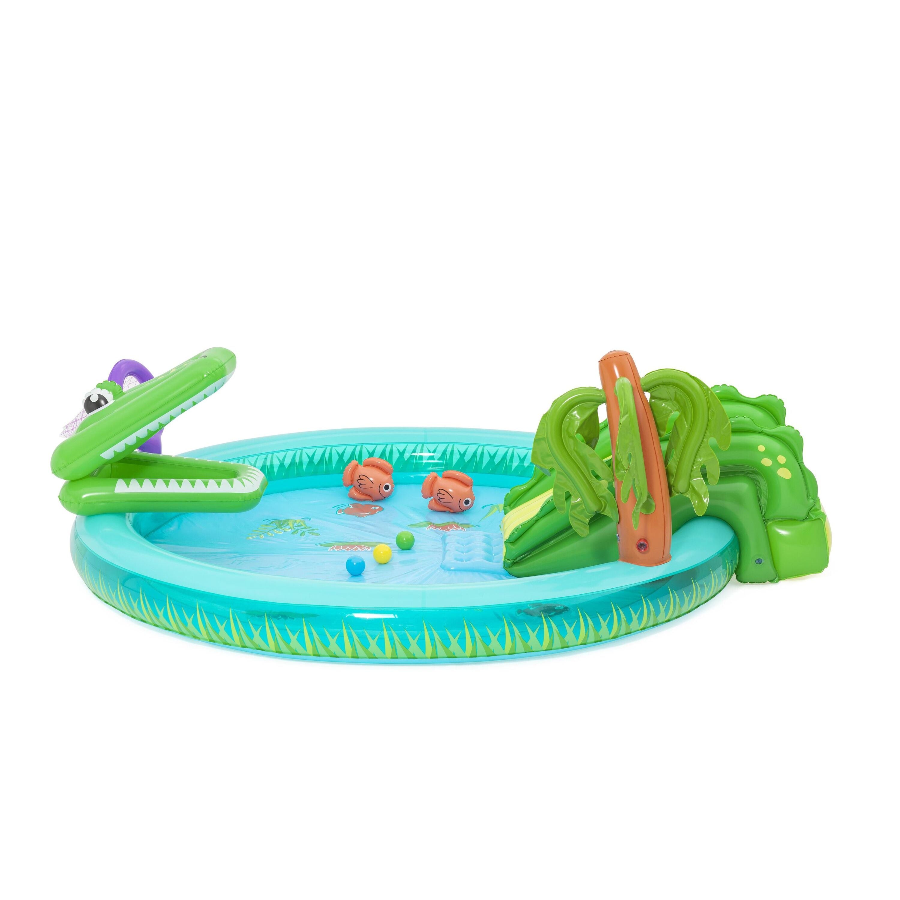 Bestway 53166 Crocodile Cove – Playcenter gonfiabile per bambini con piscina