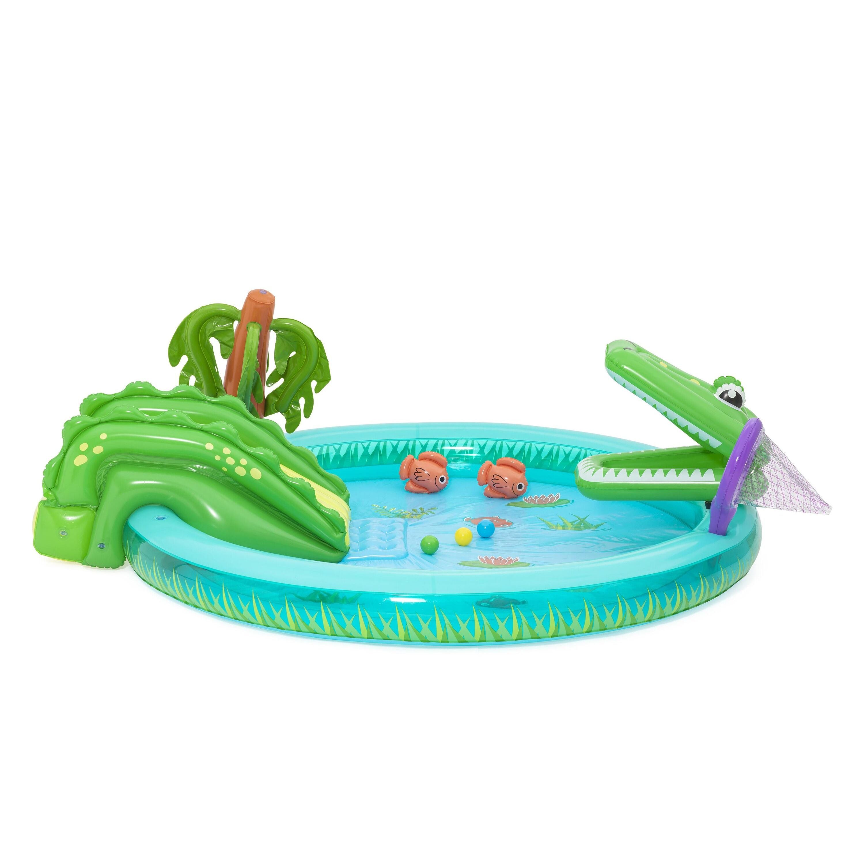 Bestway 53166 Crocodile Cove – Playcenter gonfiabile per bambini con piscina