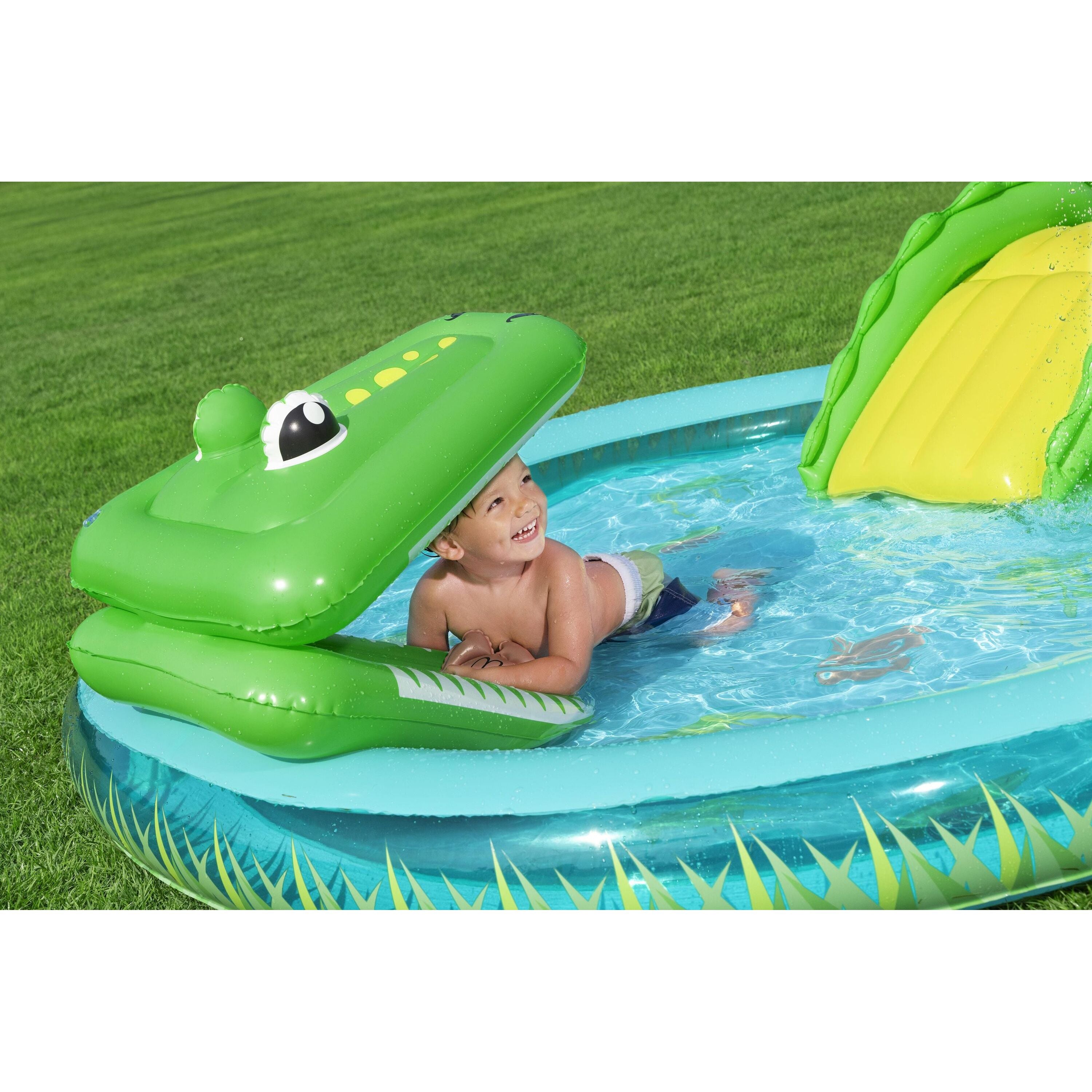 Bestway 53166 Crocodile Cove – Playcenter gonfiabile per bambini con piscina