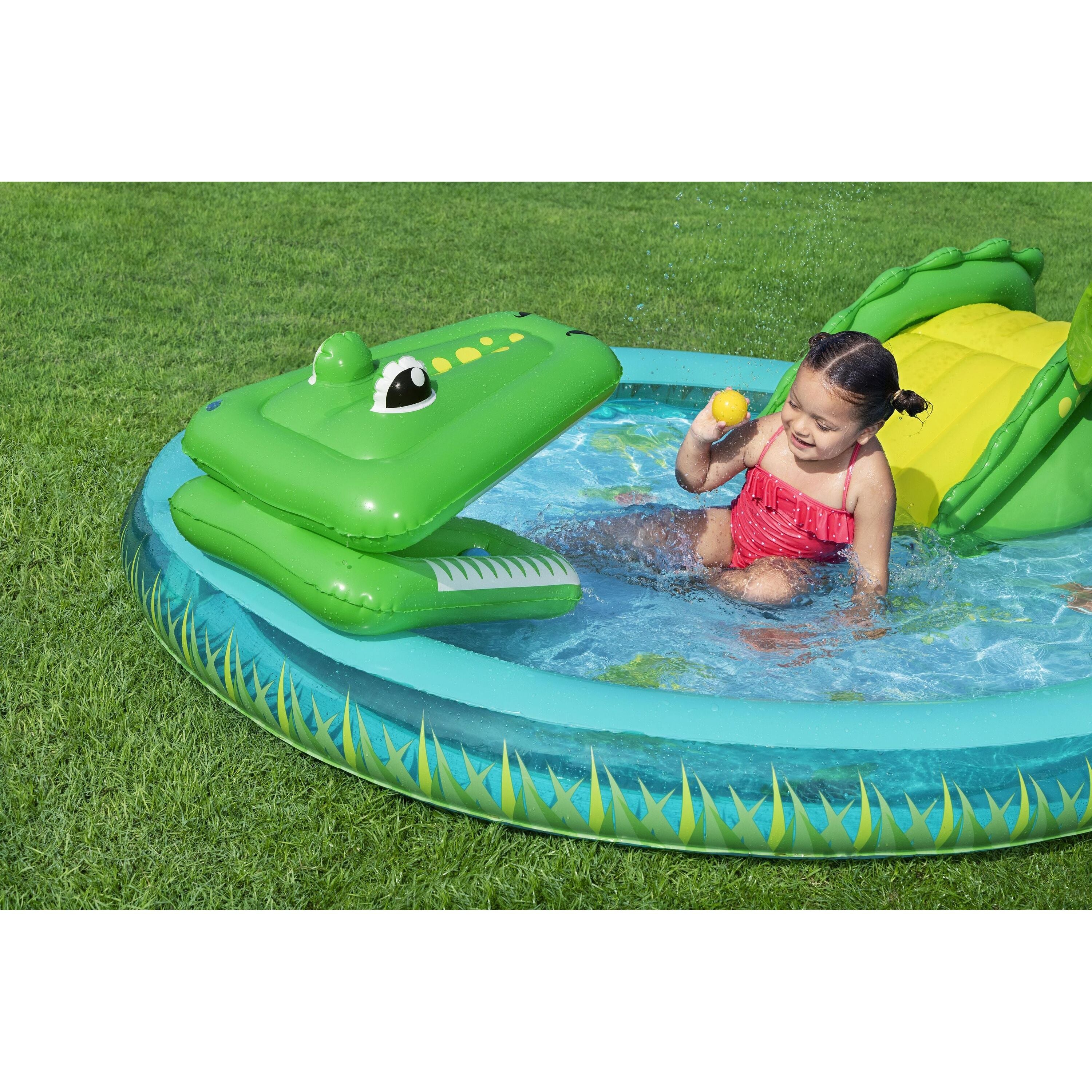 Bestway 53166 Crocodile Cove – Playcenter gonfiabile per bambini con piscina