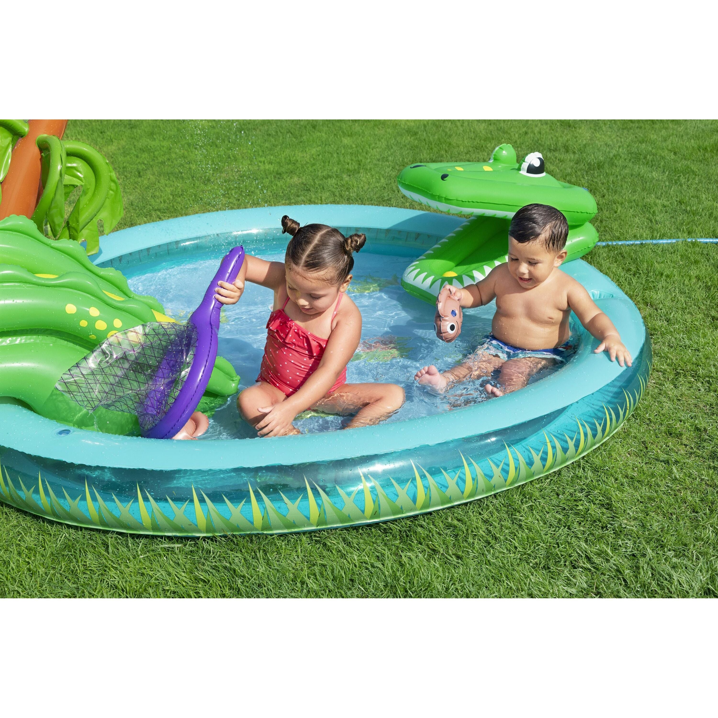 Bestway 53166 Crocodile Cove – Playcenter gonfiabile per bambini con piscina