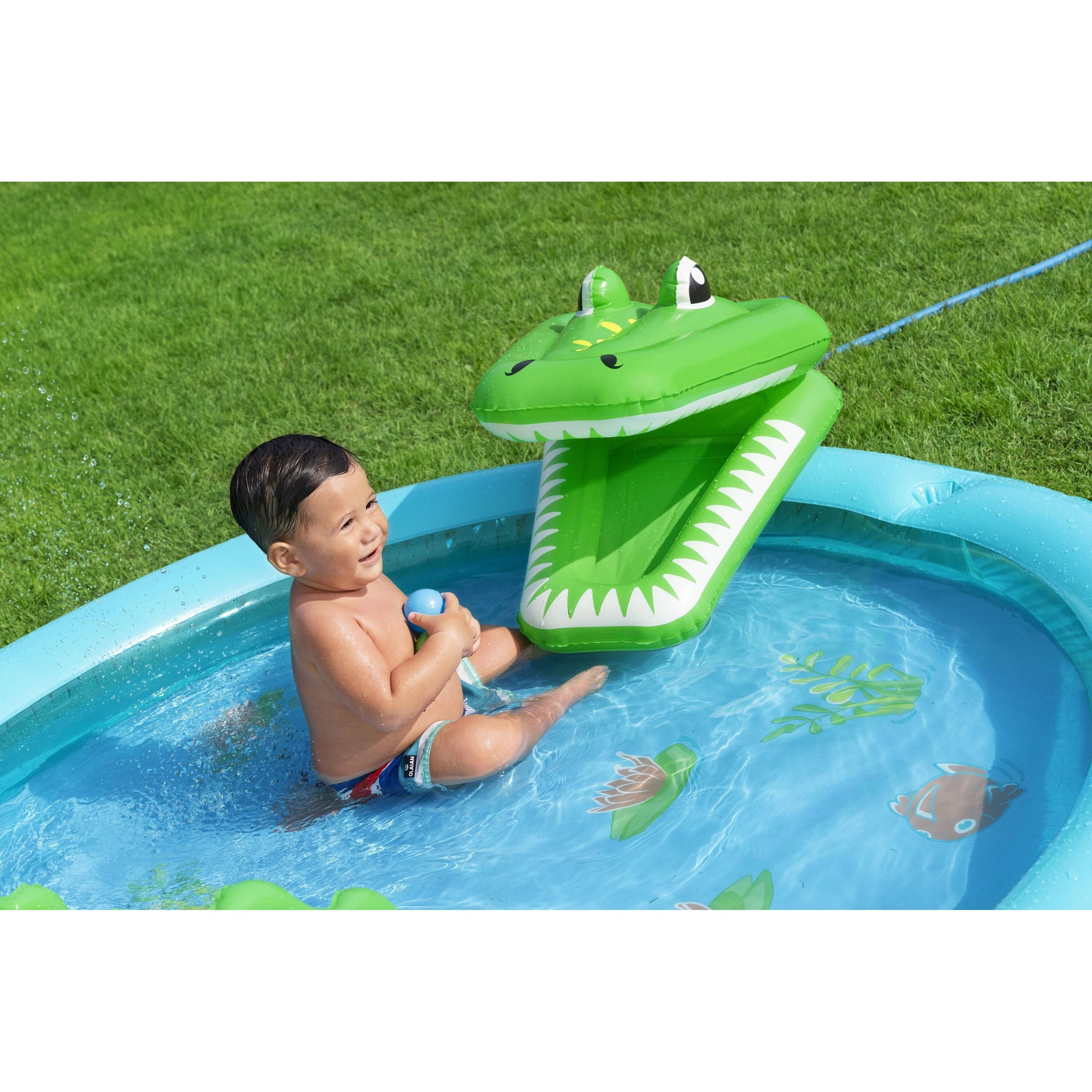 Bestway 53166 Crocodile Cove – Playcenter gonfiabile per bambini con piscina