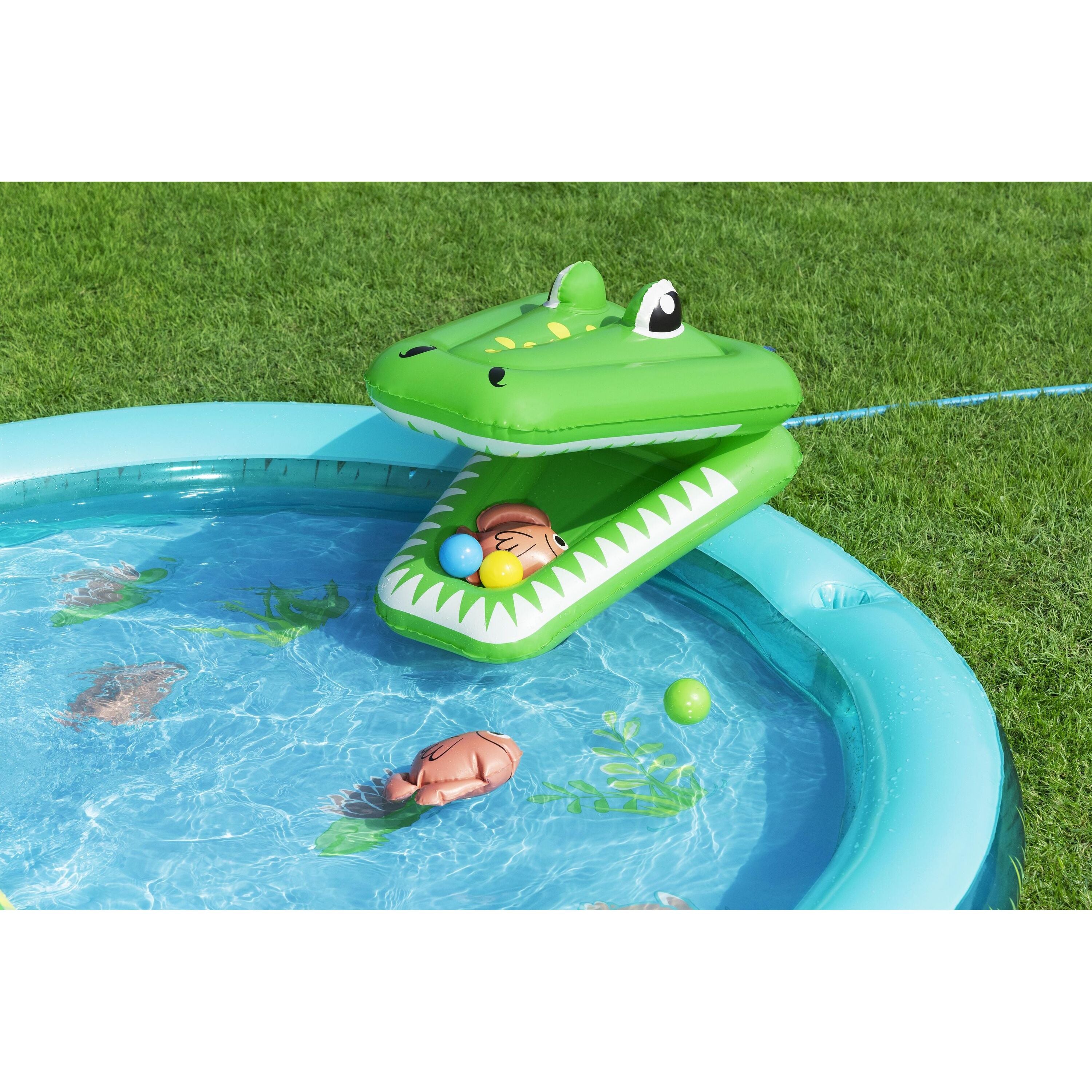 Bestway 53166 Crocodile Cove – Playcenter gonfiabile per bambini con piscina