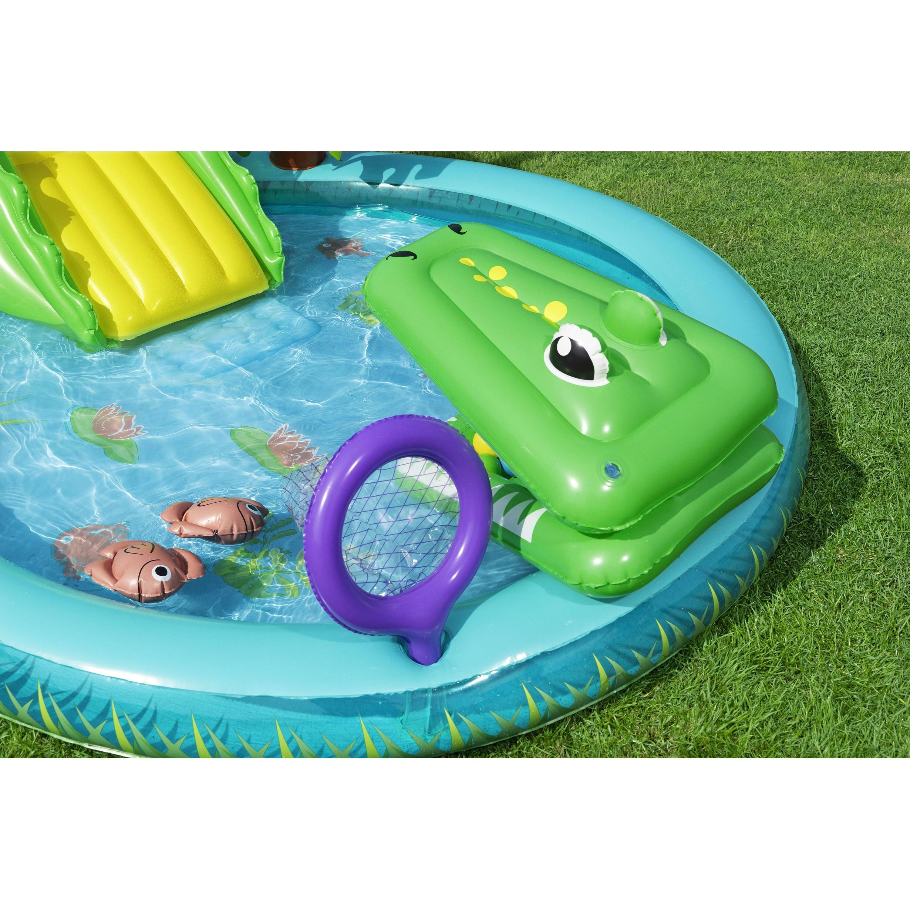 Bestway 53166 Crocodile Cove – Playcenter gonfiabile per bambini con piscina