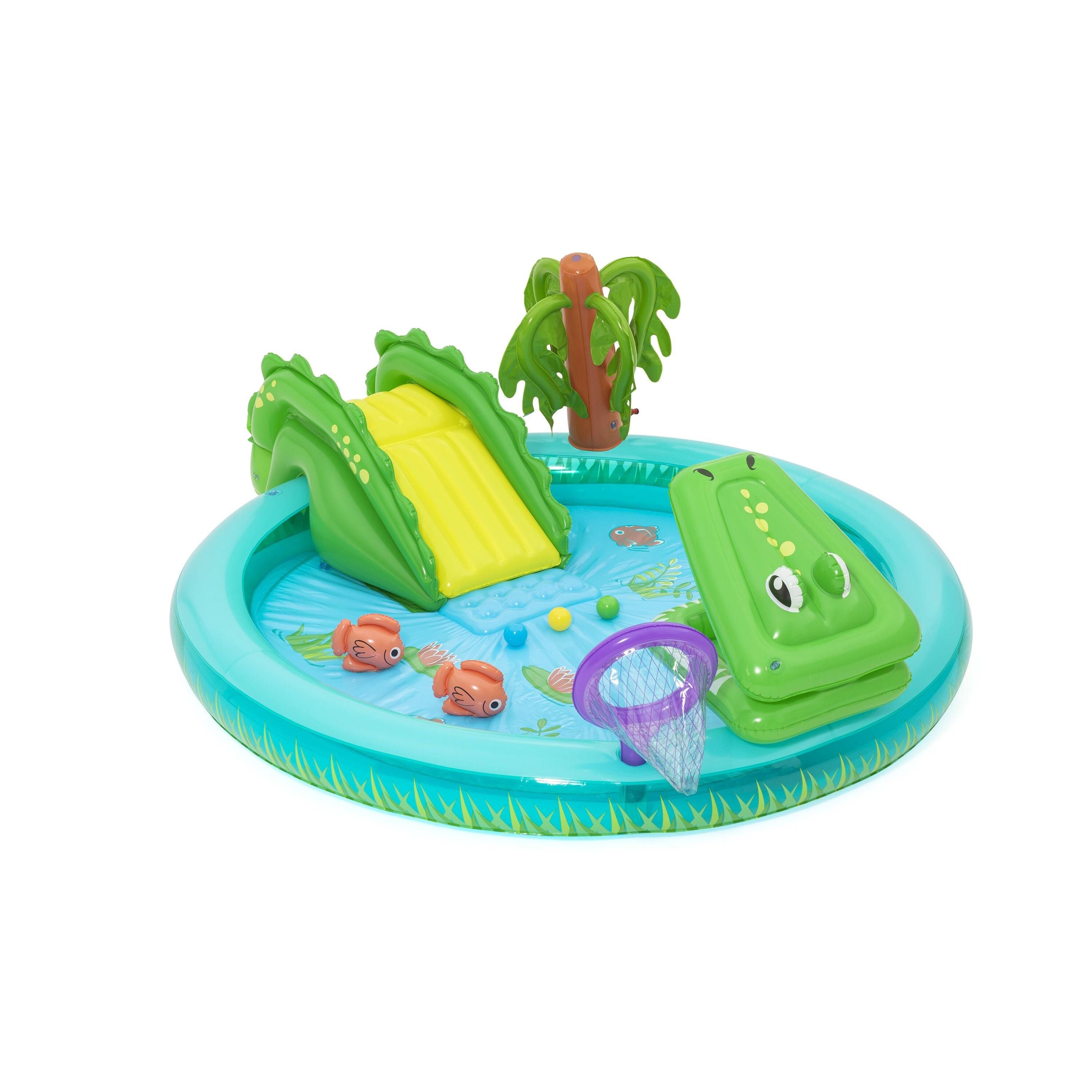 Bestway 53166 Crocodile Cove – Playcenter gonfiabile per bambini con piscina