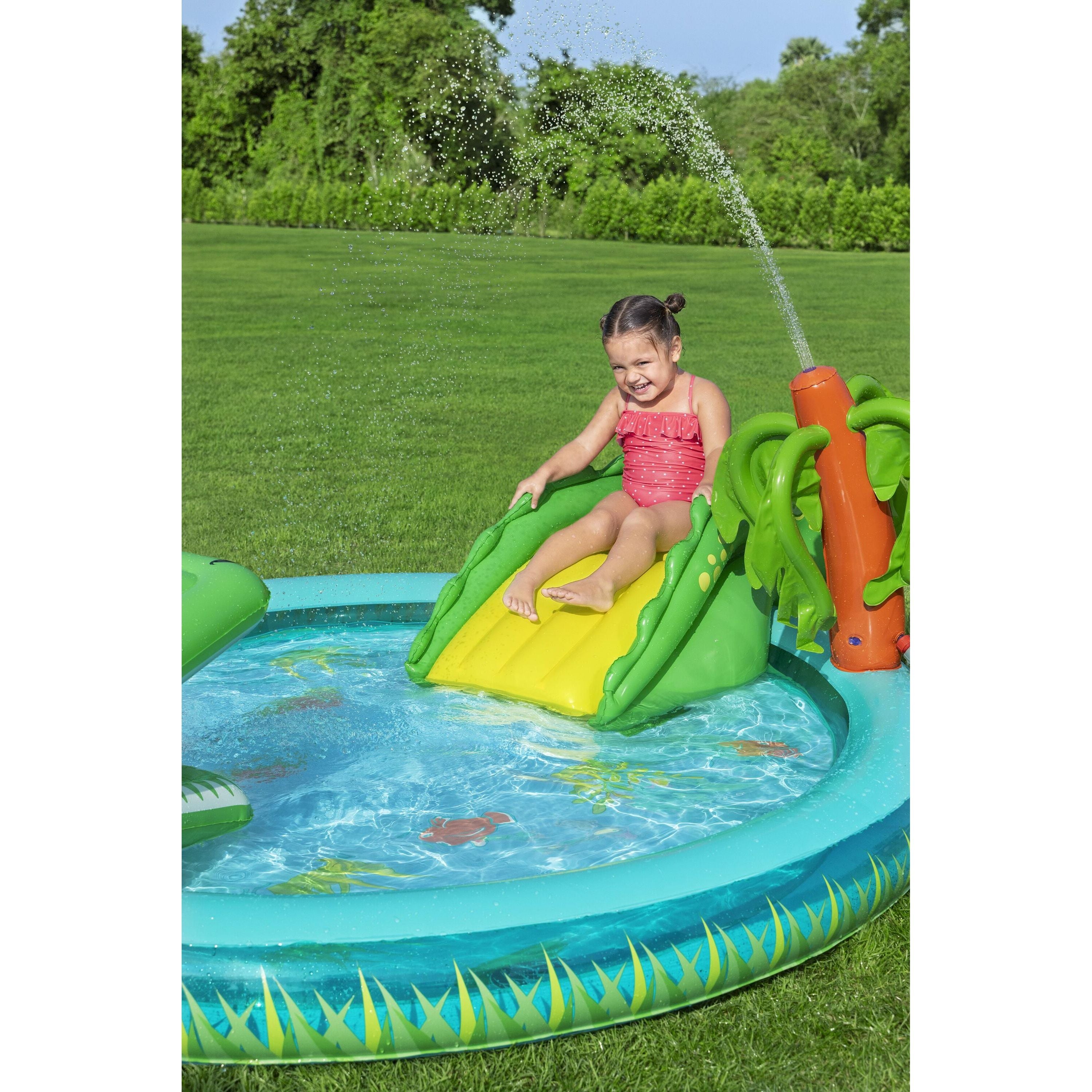 Bestway 53166 Crocodile Cove – Playcenter gonfiabile per bambini con piscina