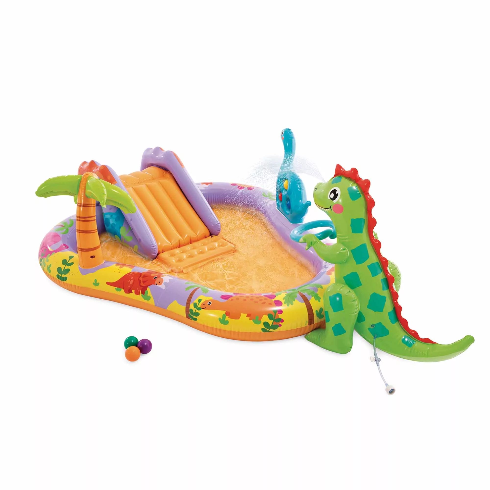 Intex Dino Park – Piscina Gonfiabile Play Center con Scivolo e Giochi Acqua