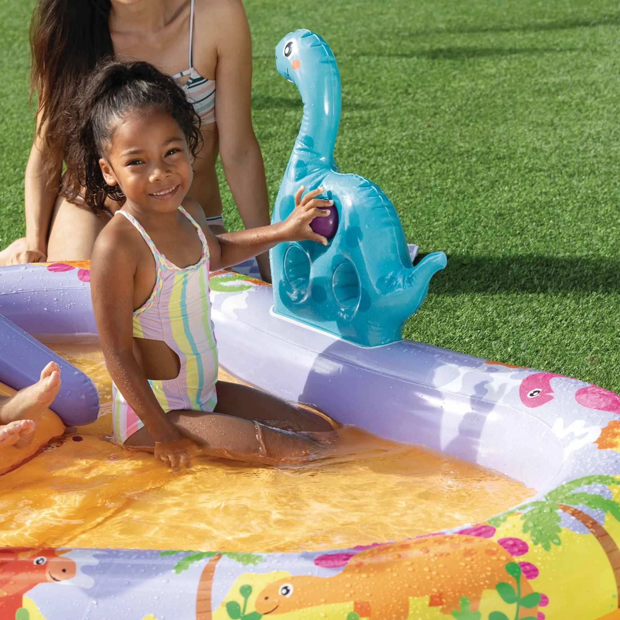 Intex Dino Park – Piscina Gonfiabile Play Center con Scivolo e Giochi Acqua