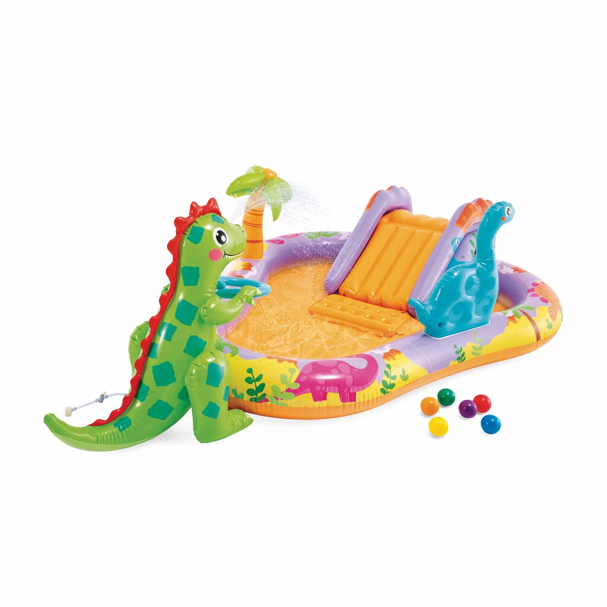 Intex Dino Park – Piscina Gonfiabile Play Center con Scivolo e Giochi Acqua
