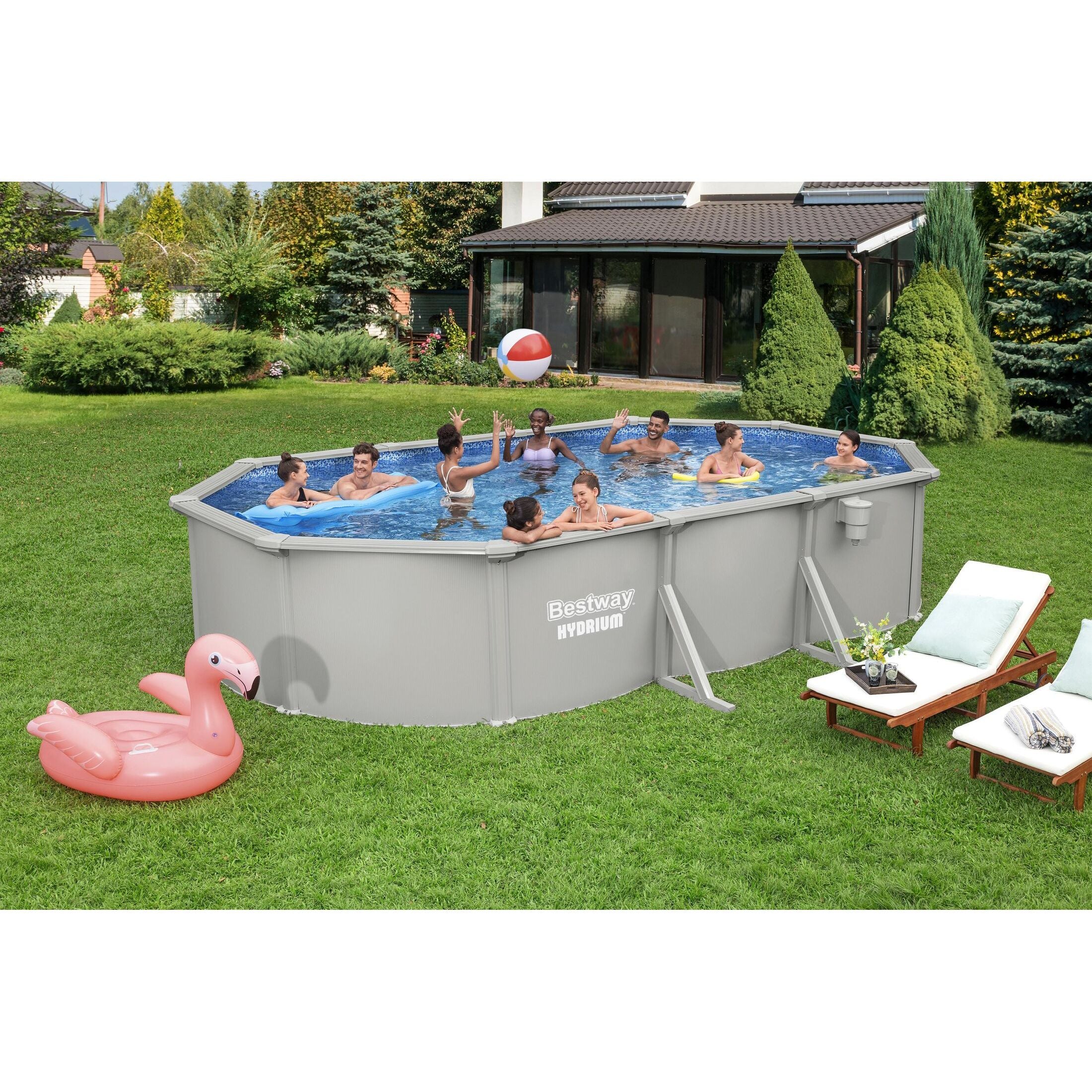 Bestway Hydrium 610x366x122 cm – Piscina fuori terra ovale in acciaio