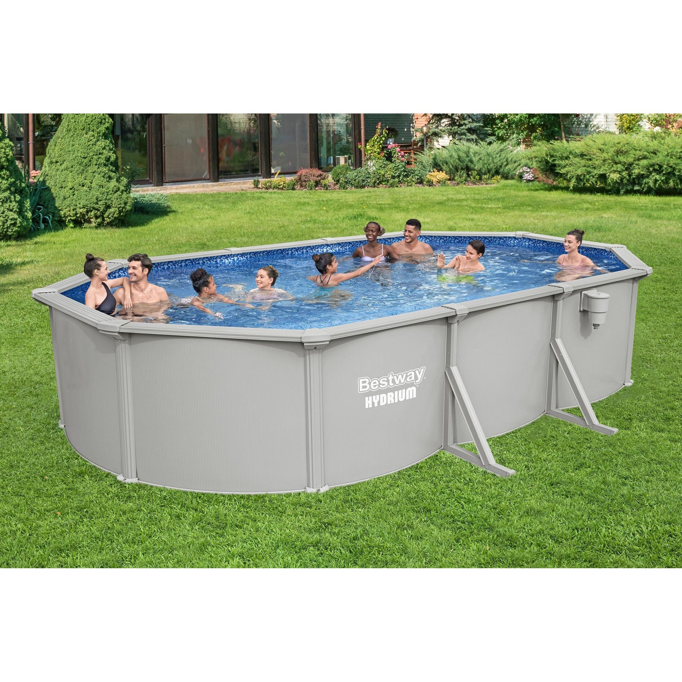 Bestway Hydrium 610x366x122 cm – Piscina fuori terra ovale in acciaio