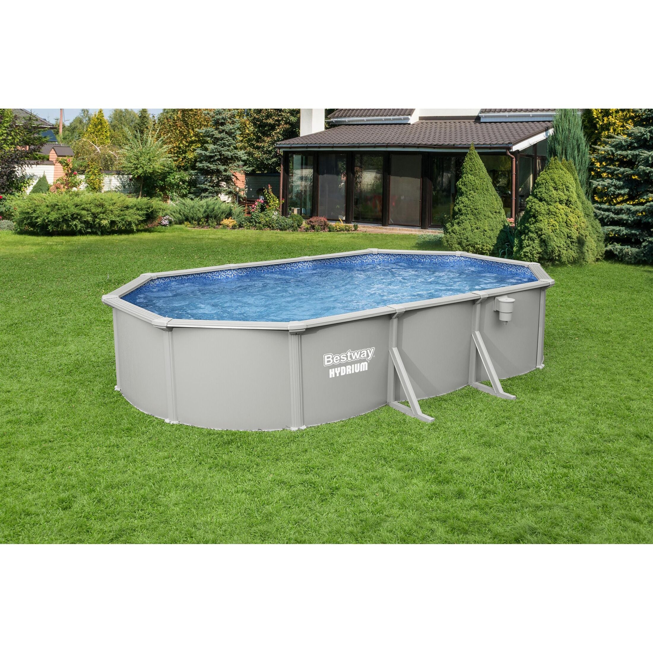 Bestway Hydrium 610x366x122 cm – Piscina fuori terra ovale in acciaio