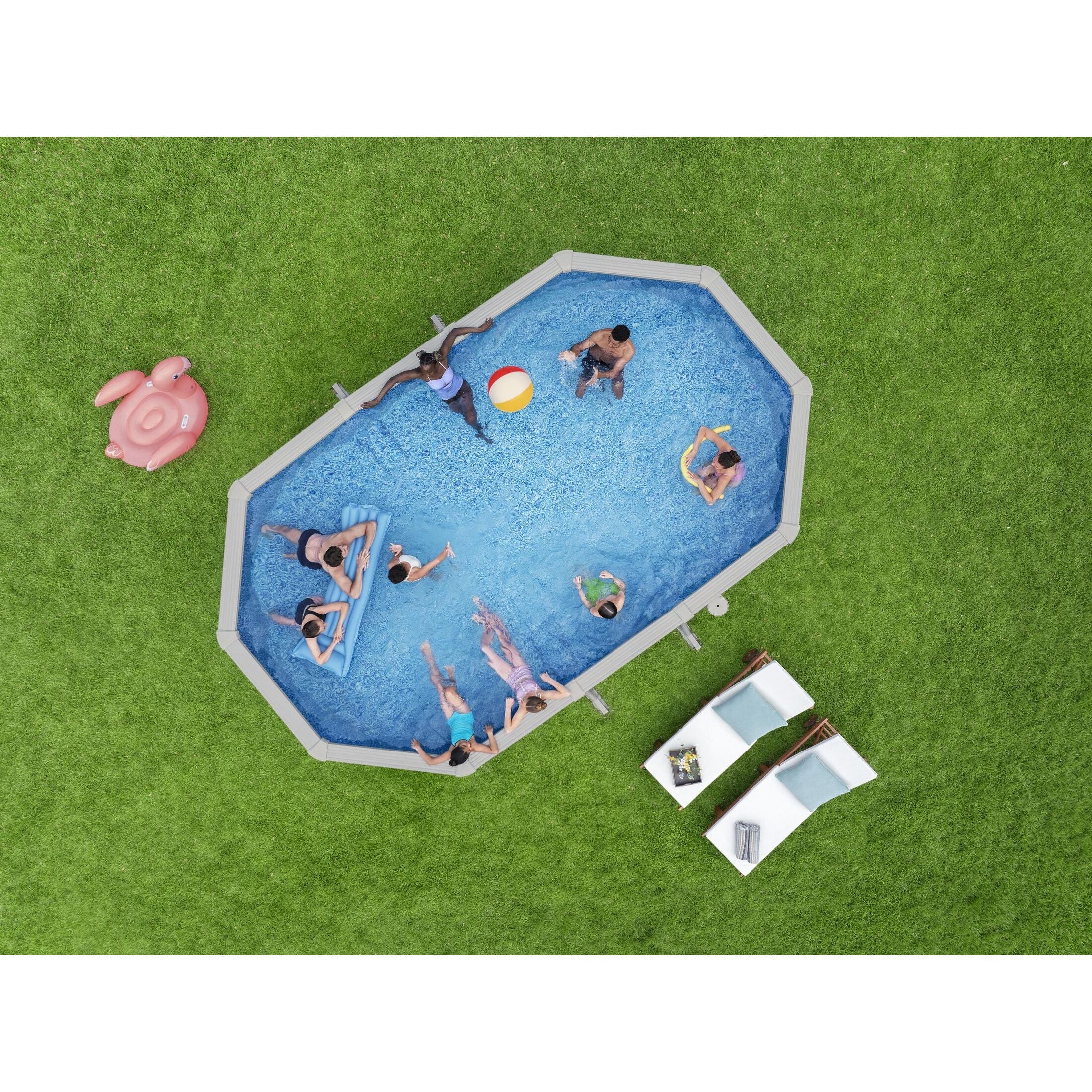 Bestway Hydrium 610x366x122 cm – Piscina fuori terra ovale in acciaio