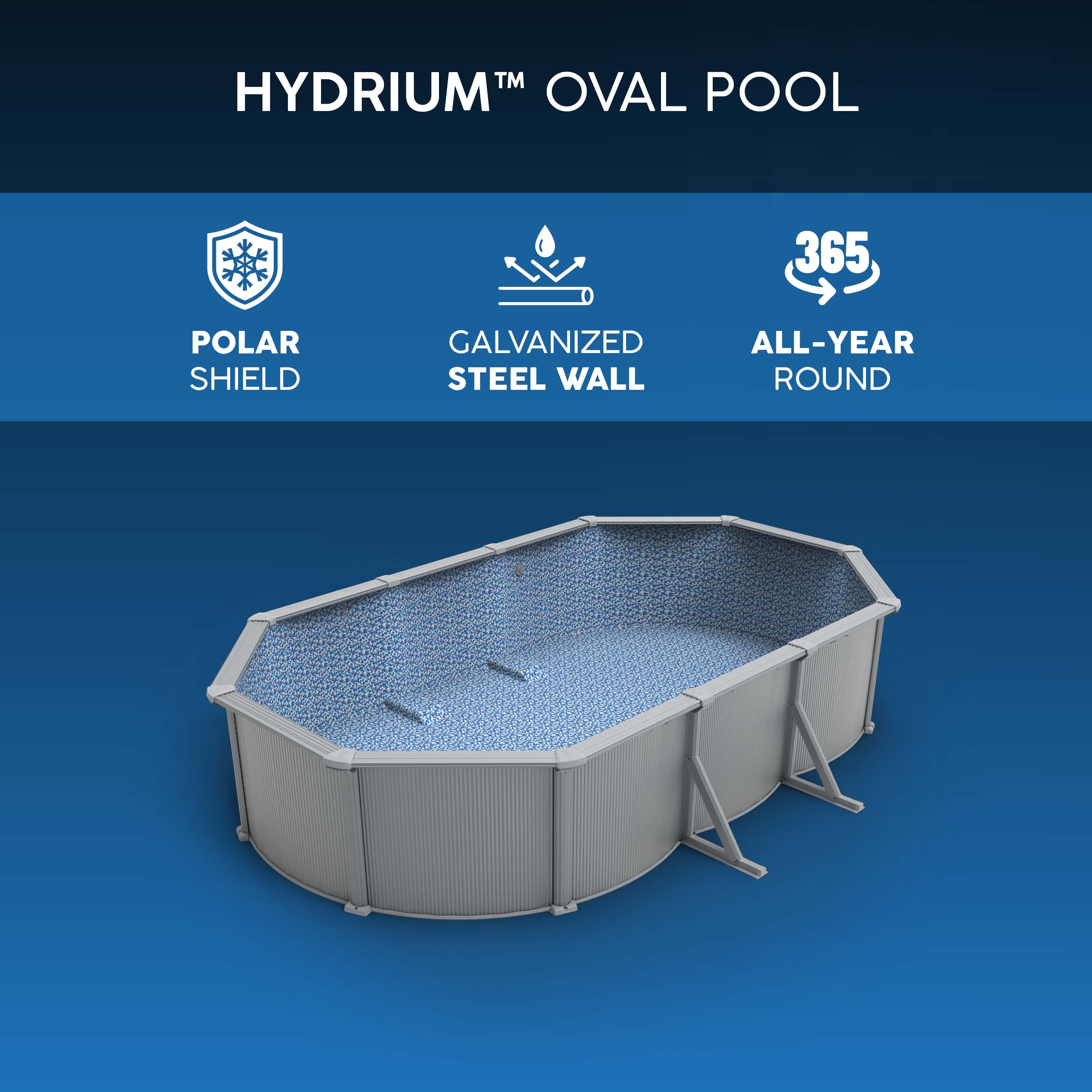 Bestway Hydrium 610x366x122 cm – Piscina fuori terra ovale in acciaio