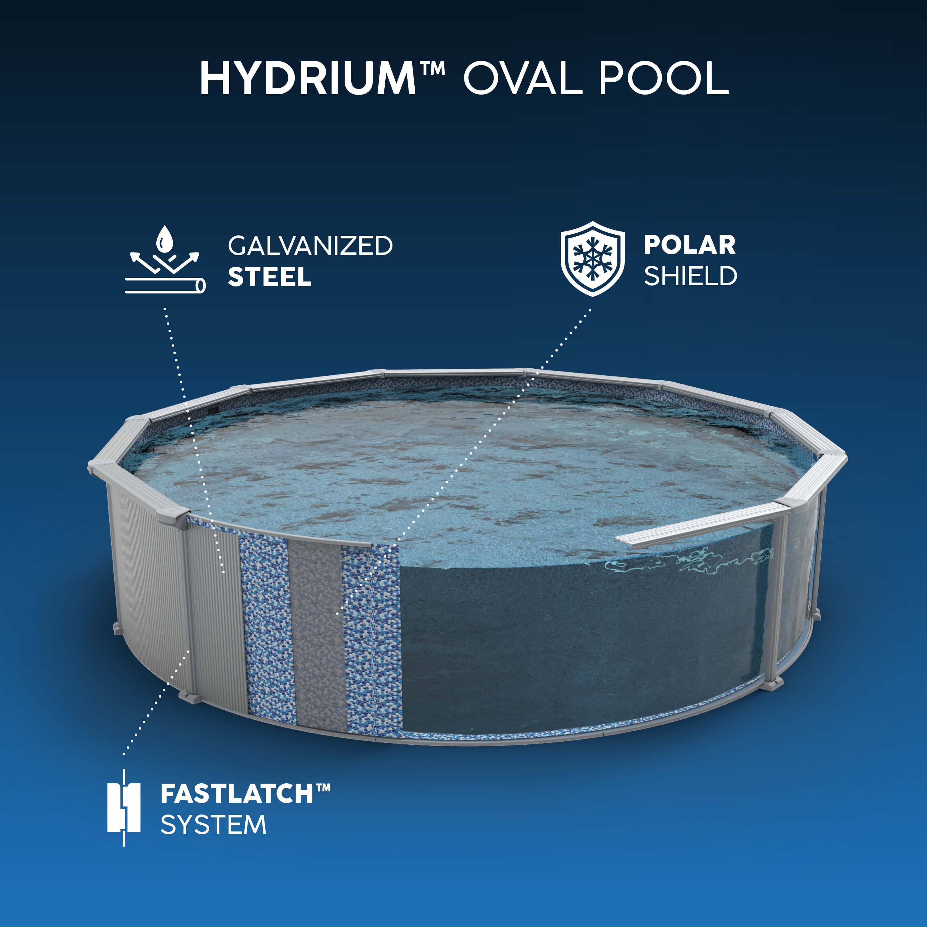 Bestway Hydrium 610x366x122 cm – Piscina fuori terra ovale in acciaio