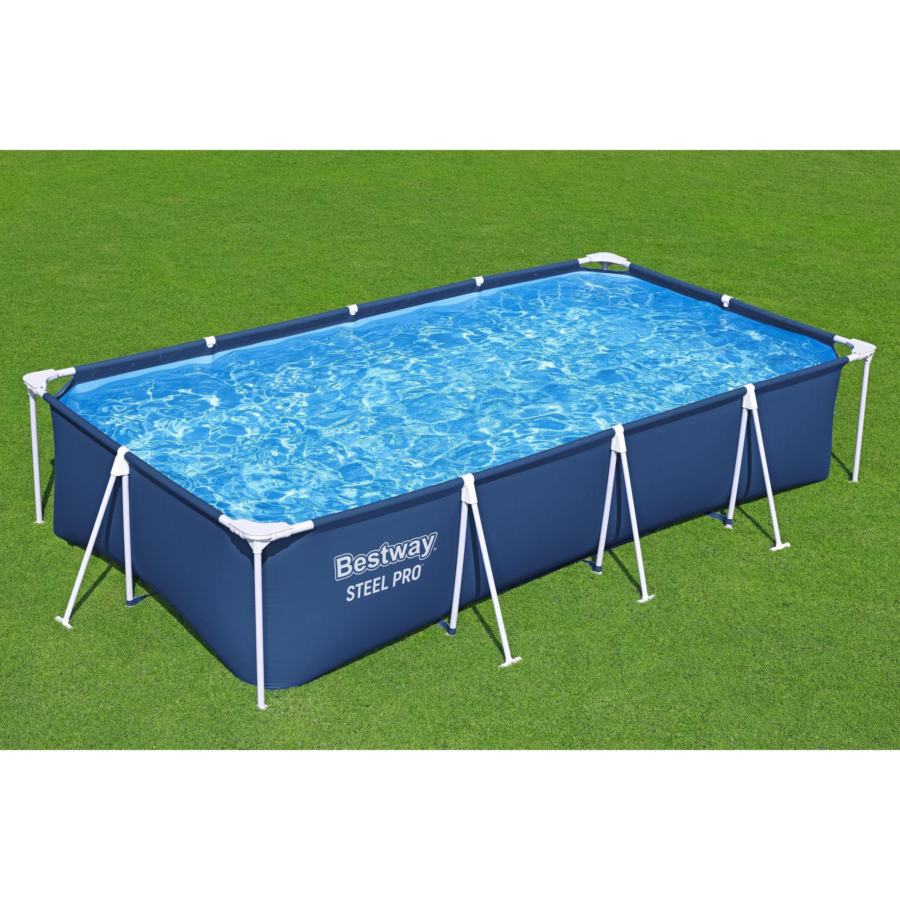 Bestway 56405 Piscina Fuori Terra Steel Pro 400 x 211 x 81 cm Cap. 5.700 Lt. Predisposta Per Pompa Filtro