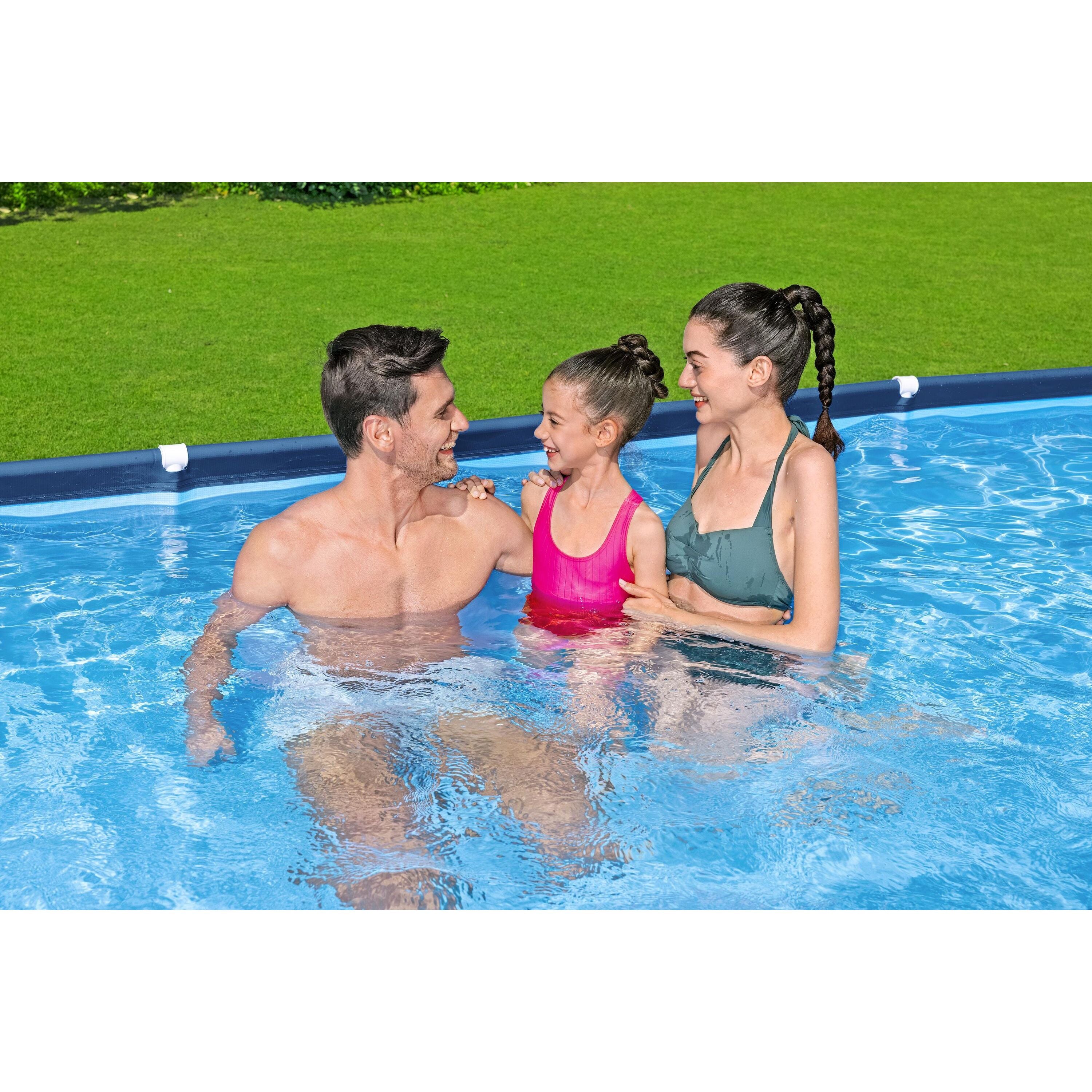 Bestway 56405 Piscina Fuori Terra Steel Pro 400 x 211 x 81 cm Cap. 5.700 Lt. Predisposta Per Pompa Filtro