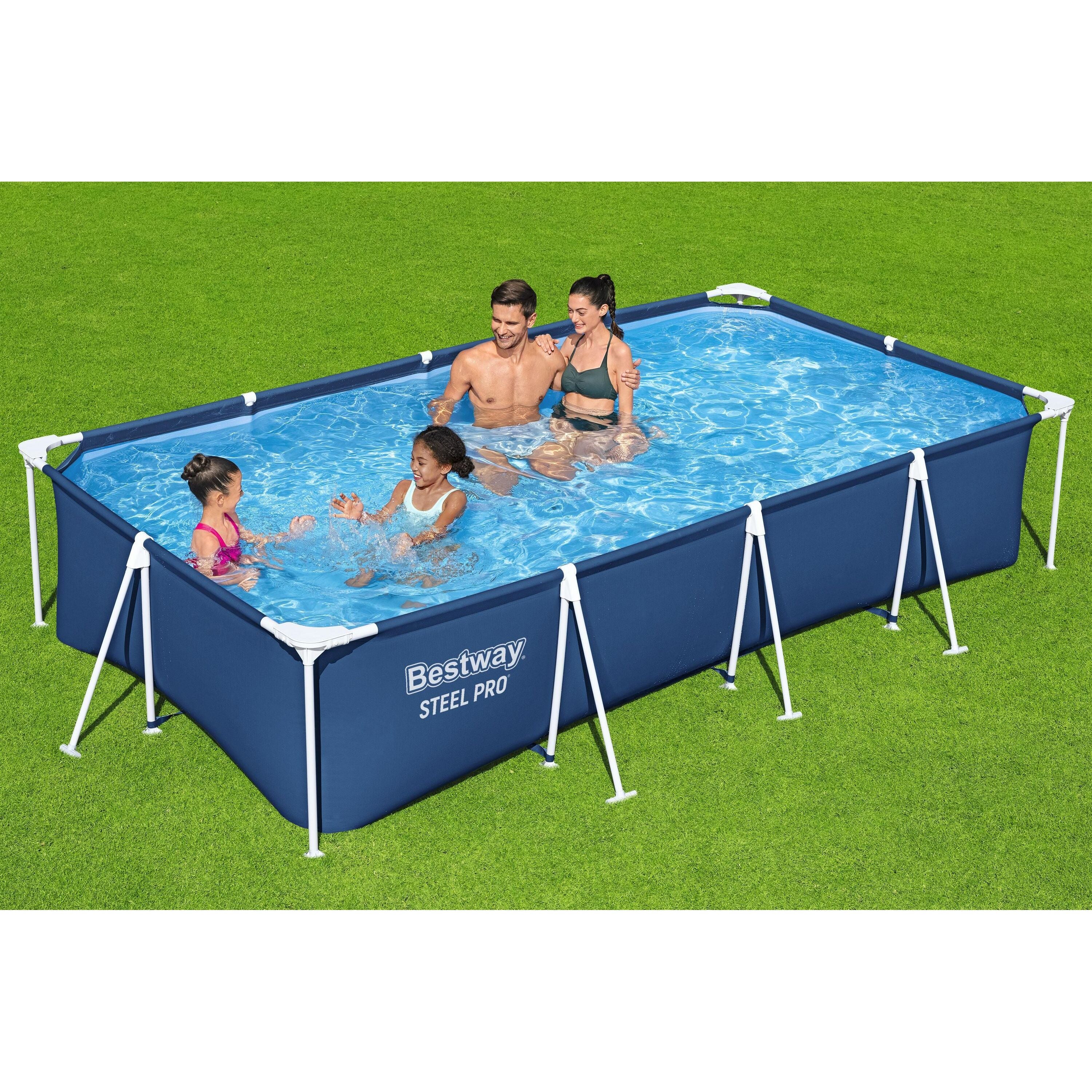 Bestway 56405 Piscina Fuori Terra Steel Pro 400 x 211 x 81 cm Cap. 5.700 Lt. Predisposta Per Pompa Filtro