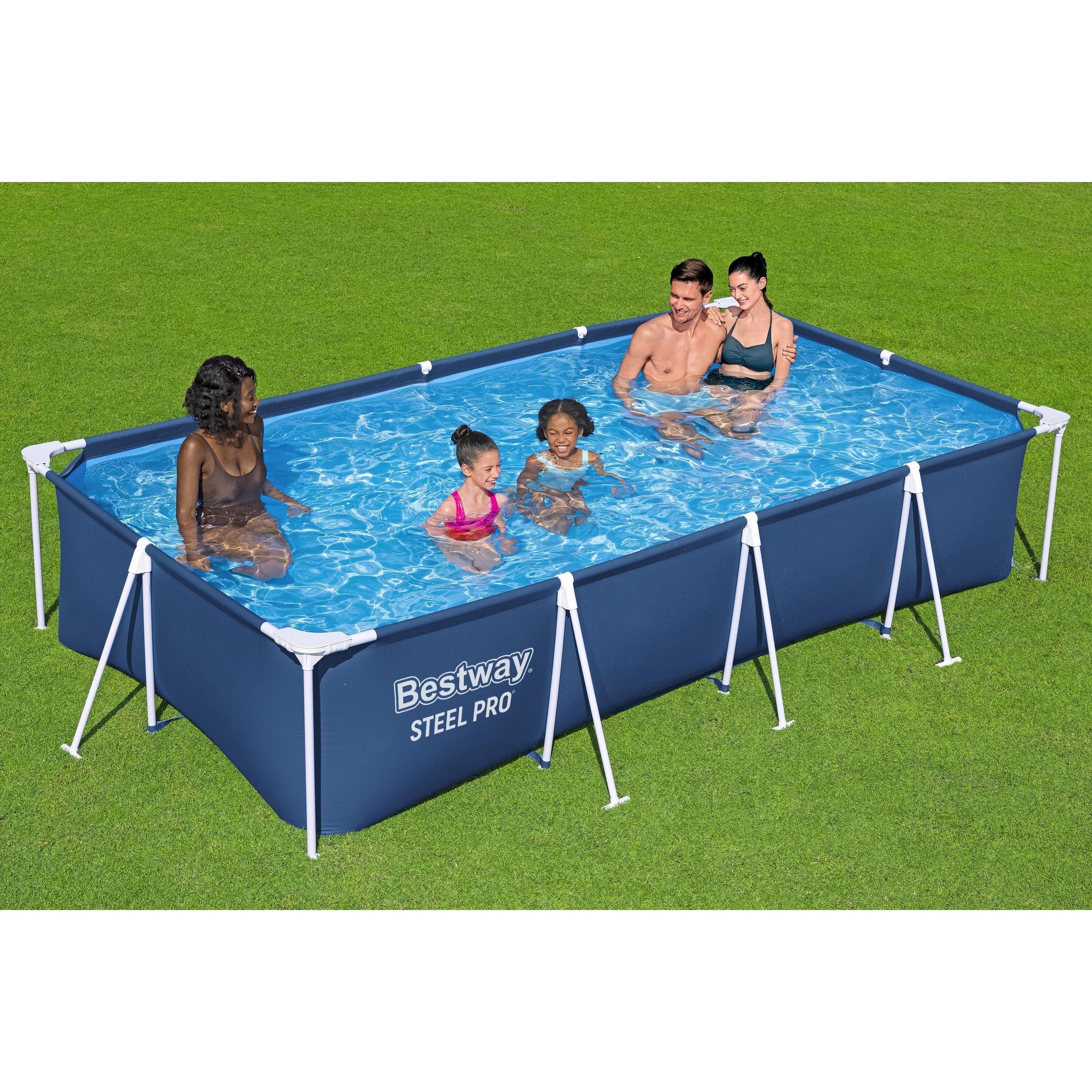 Bestway 56424 Piscina Fuori Terra Steel Pro Rettangolare 400x211x81 Cm
