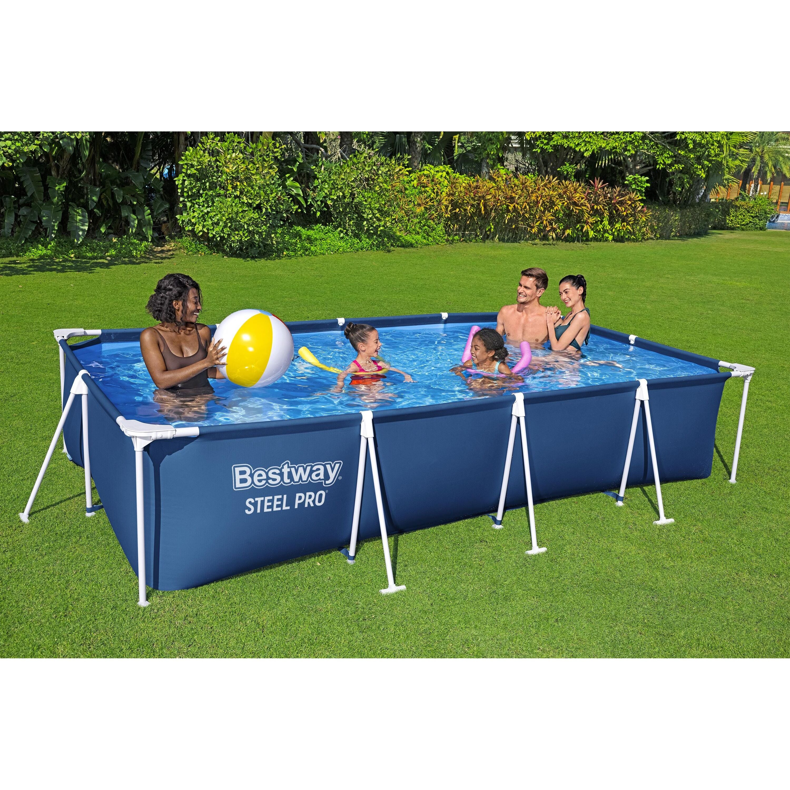 Bestway 56405 Piscina Fuori Terra Steel Pro 400 x 211 x 81 cm Cap. 5.700 Lt. Predisposta Per Pompa Filtro