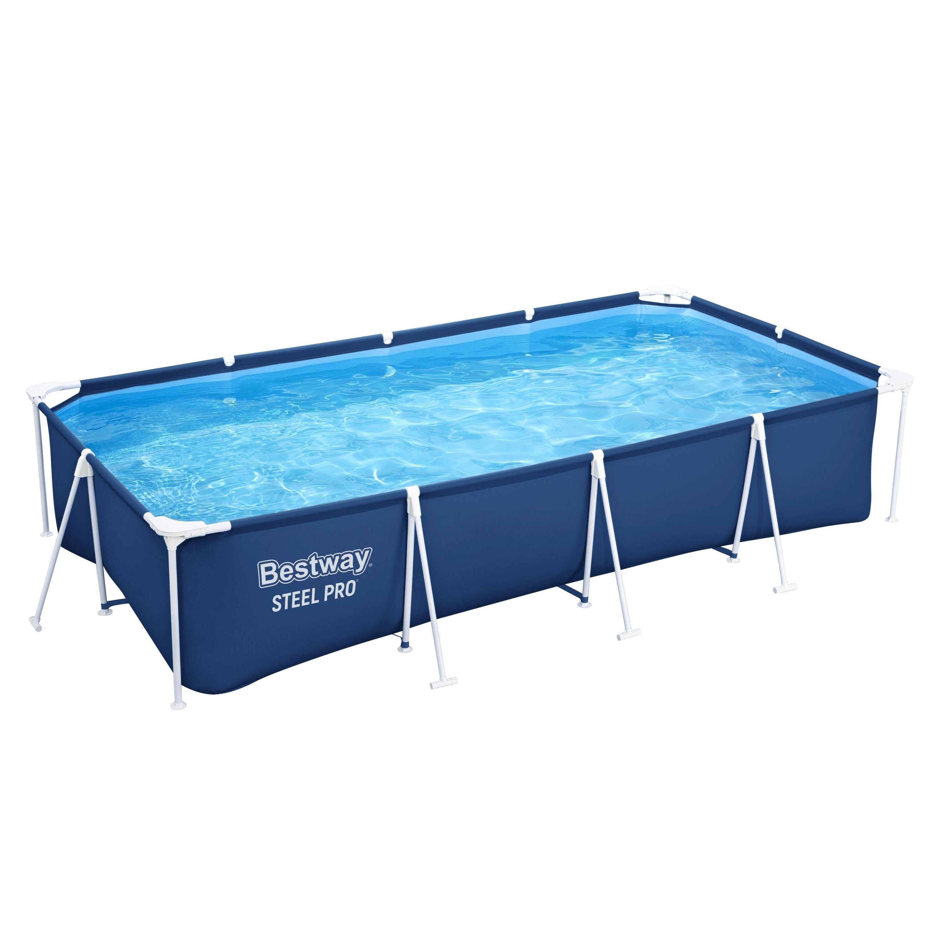 Bestway 56405 Piscina Fuori Terra Steel Pro 400 x 211 x 81 cm Cap. 5.700 Lt. Predisposta Per Pompa Filtro