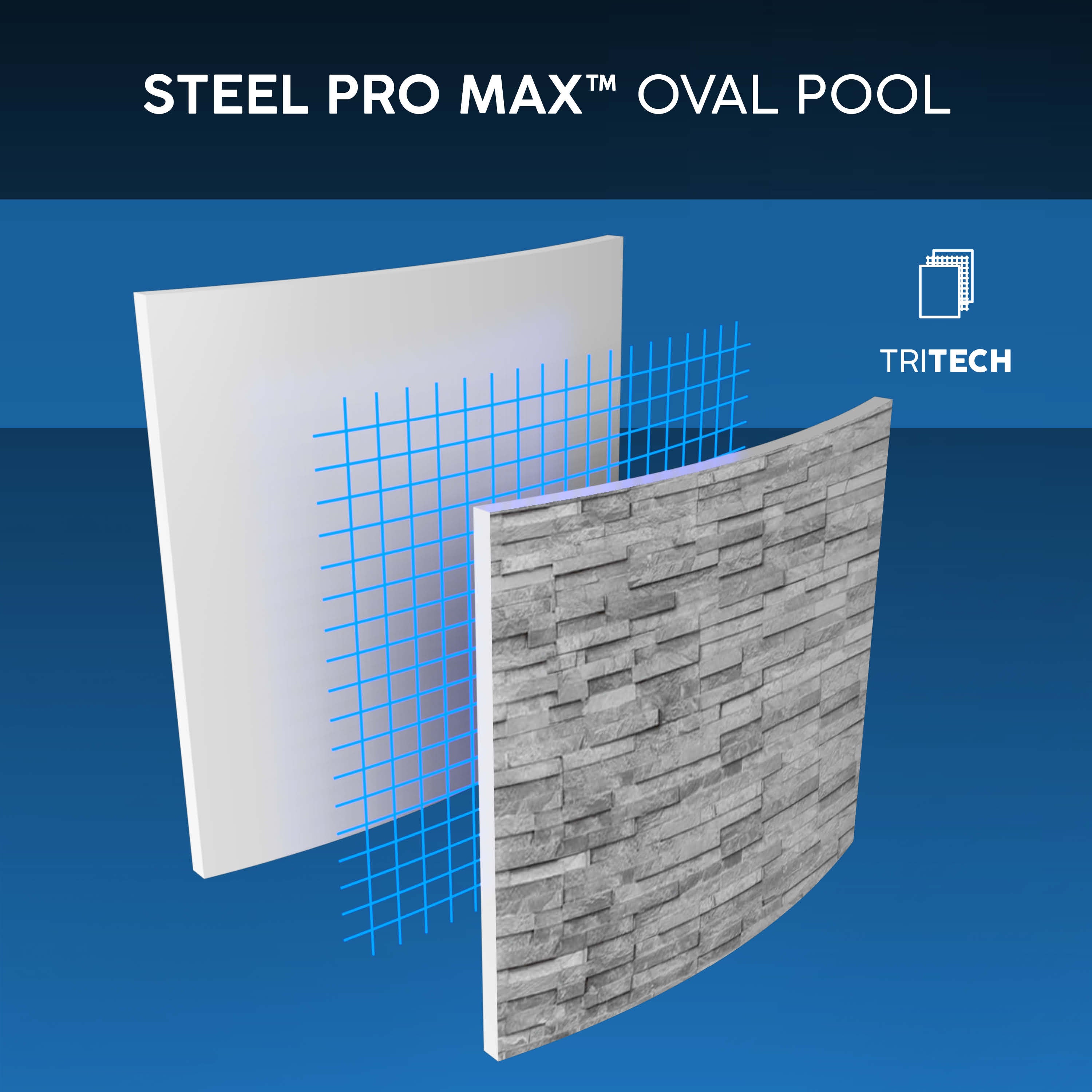 Bestway 56714 Piscina Power Steel Swim Vista Ovale Con Oblò, 4,27mx2,50mx1,00m Colore Pietra Grigia