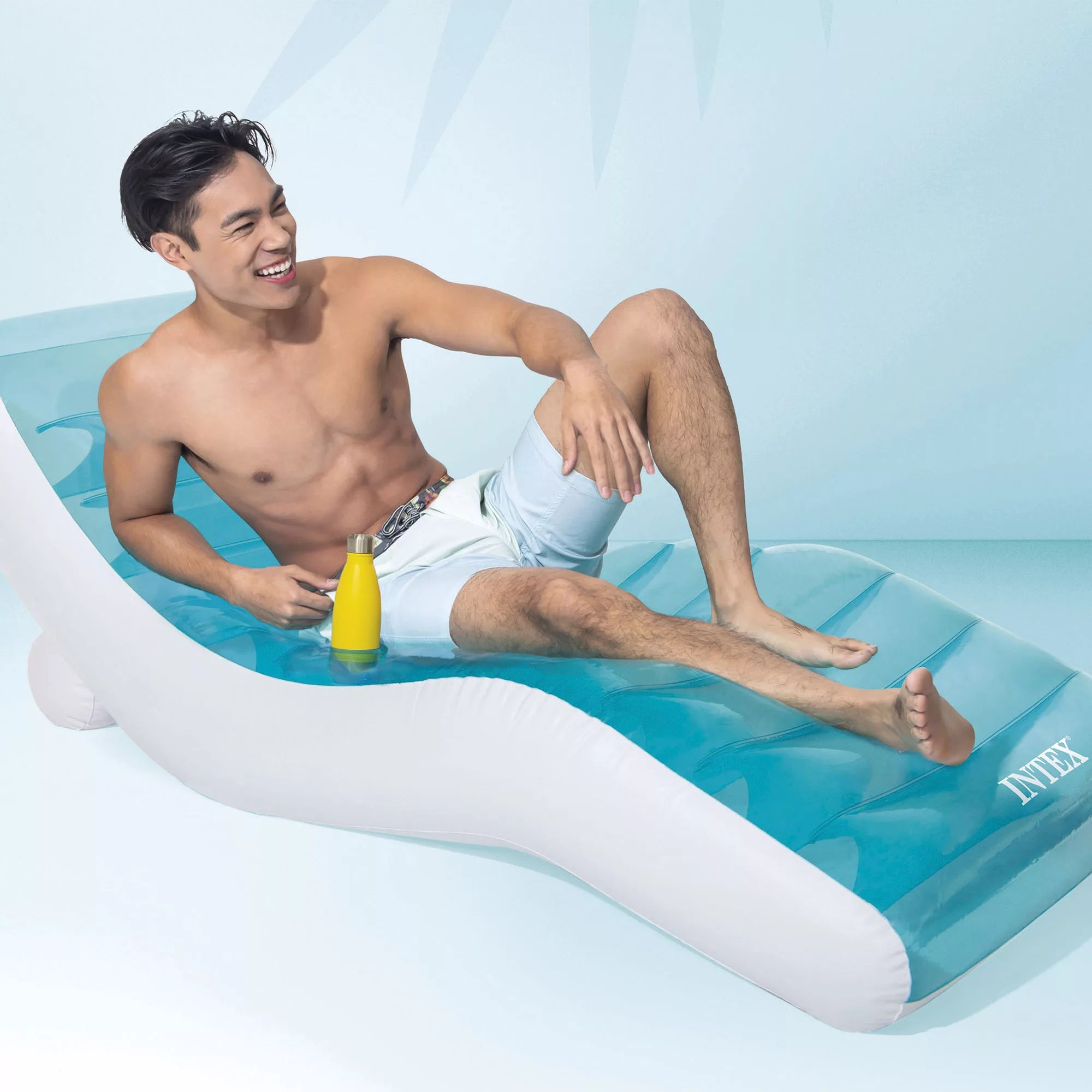 Intex Splash Lounge 56874EU – Materassino Azzurro 191×99 cm con Porta Bevande
