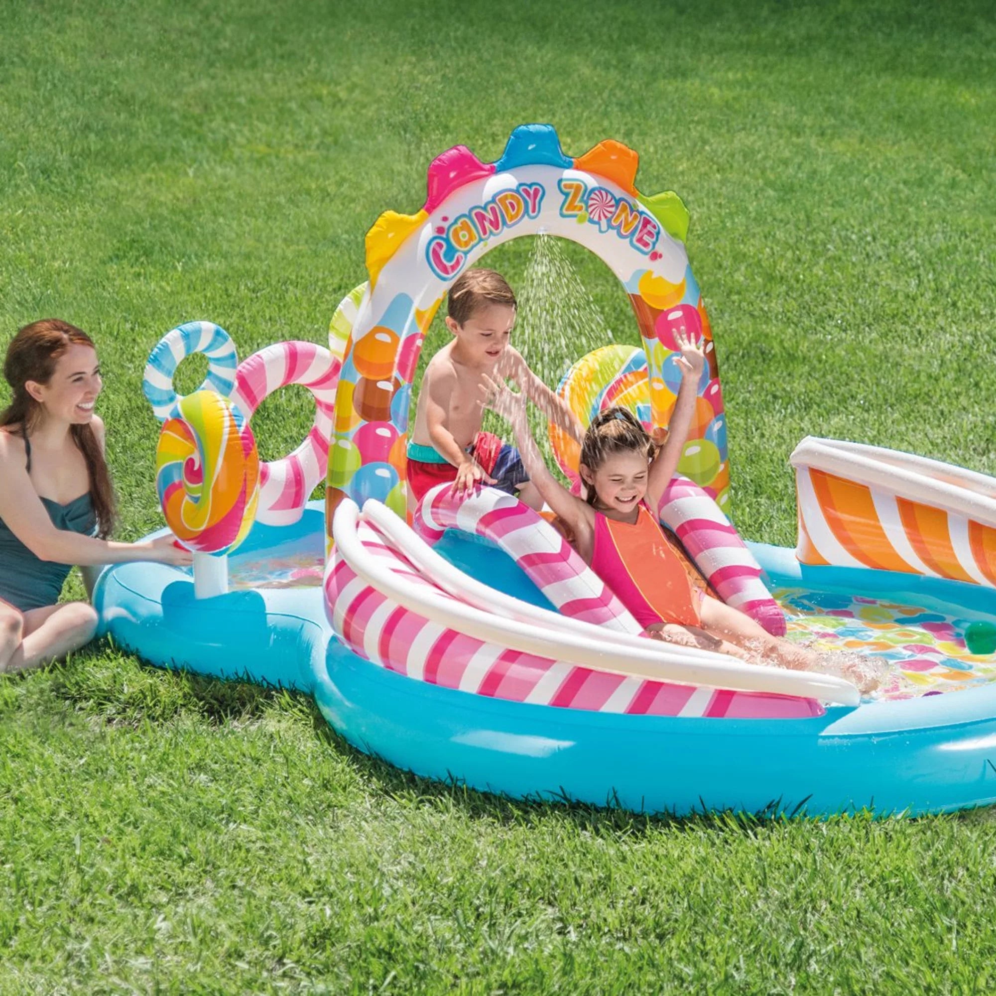 Intex 57149 Play Center Caramelle – Piscina Gonfiabile con Giochi Acqua