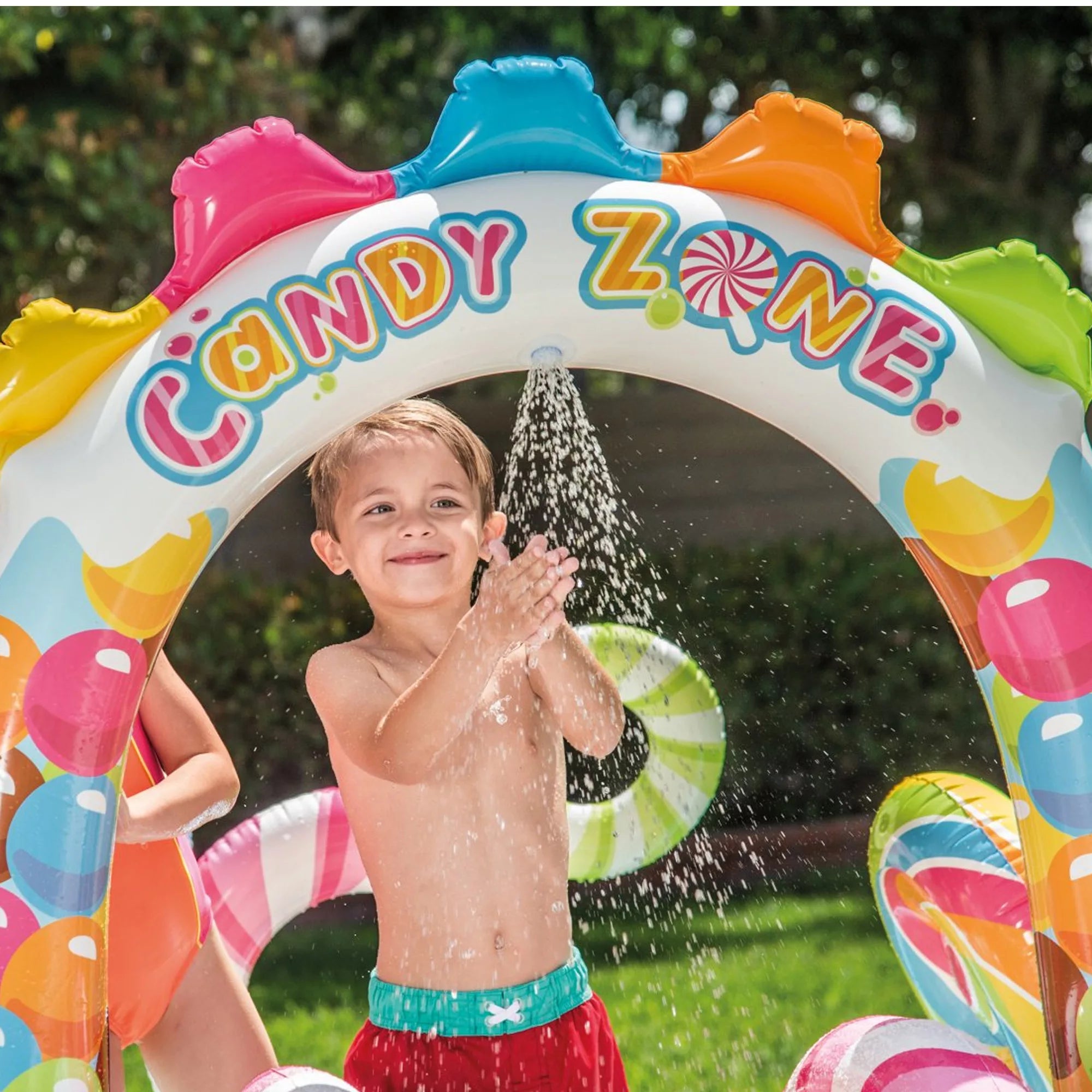 Intex 57149 Play Center Caramelle – Piscina Gonfiabile con Giochi Acqua
