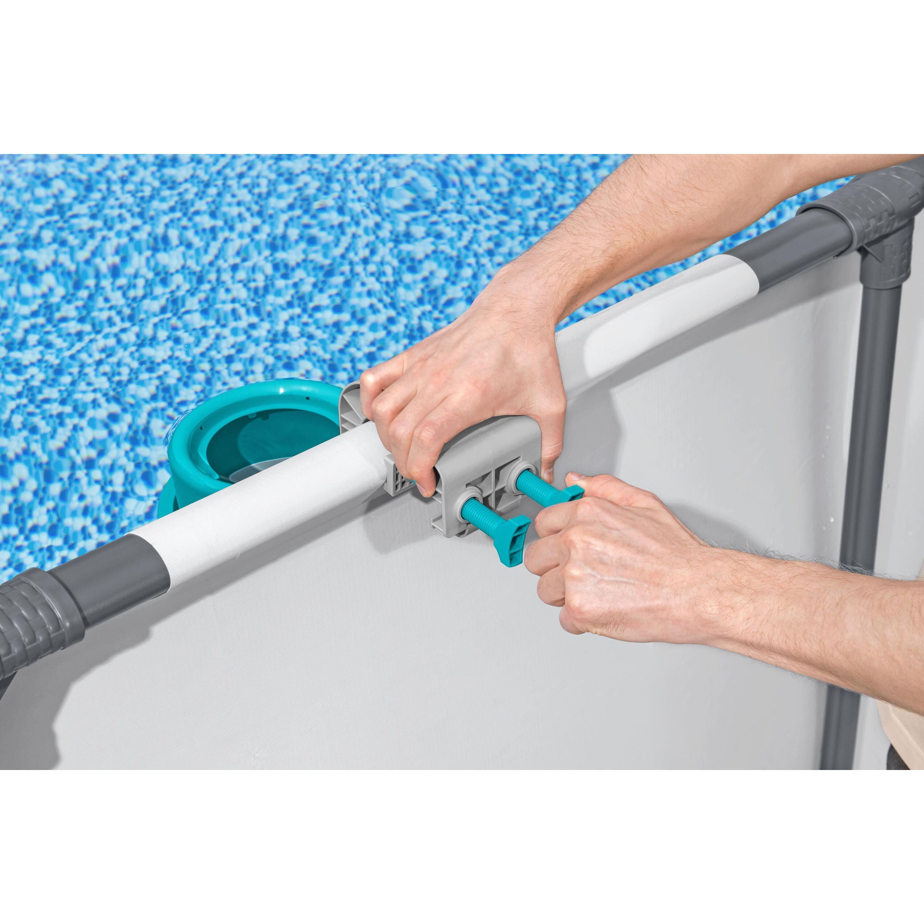 Bestway 58237 Kit Di Pulizia Deluxe Cm. 279. Include: Spazzola, Retino E Skimmer,  Asta In Alluminio Regolabile