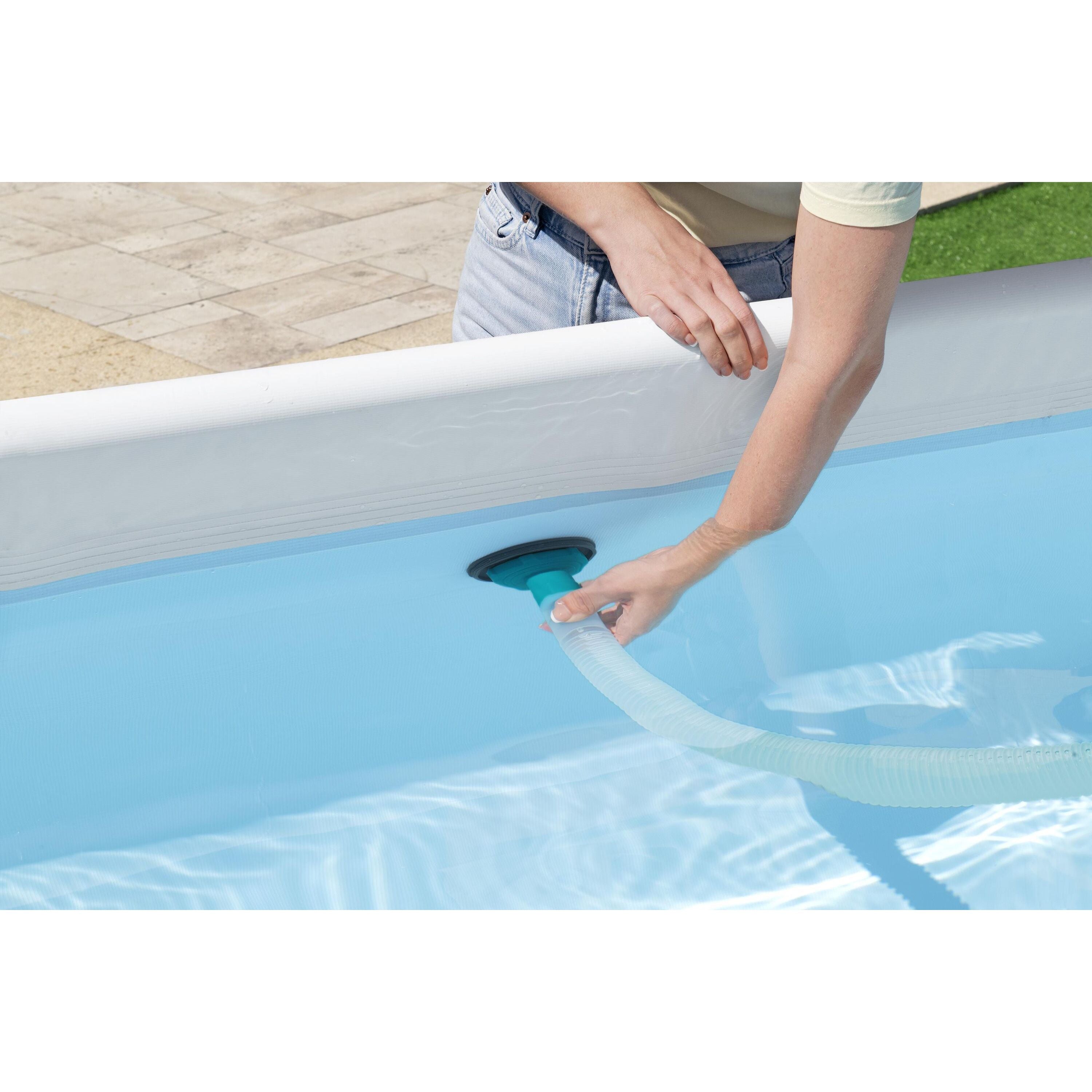 Bestway 58237 Kit Di Pulizia Deluxe Cm. 279. Include: Spazzola, Retino E Skimmer,  Asta In Alluminio Regolabile