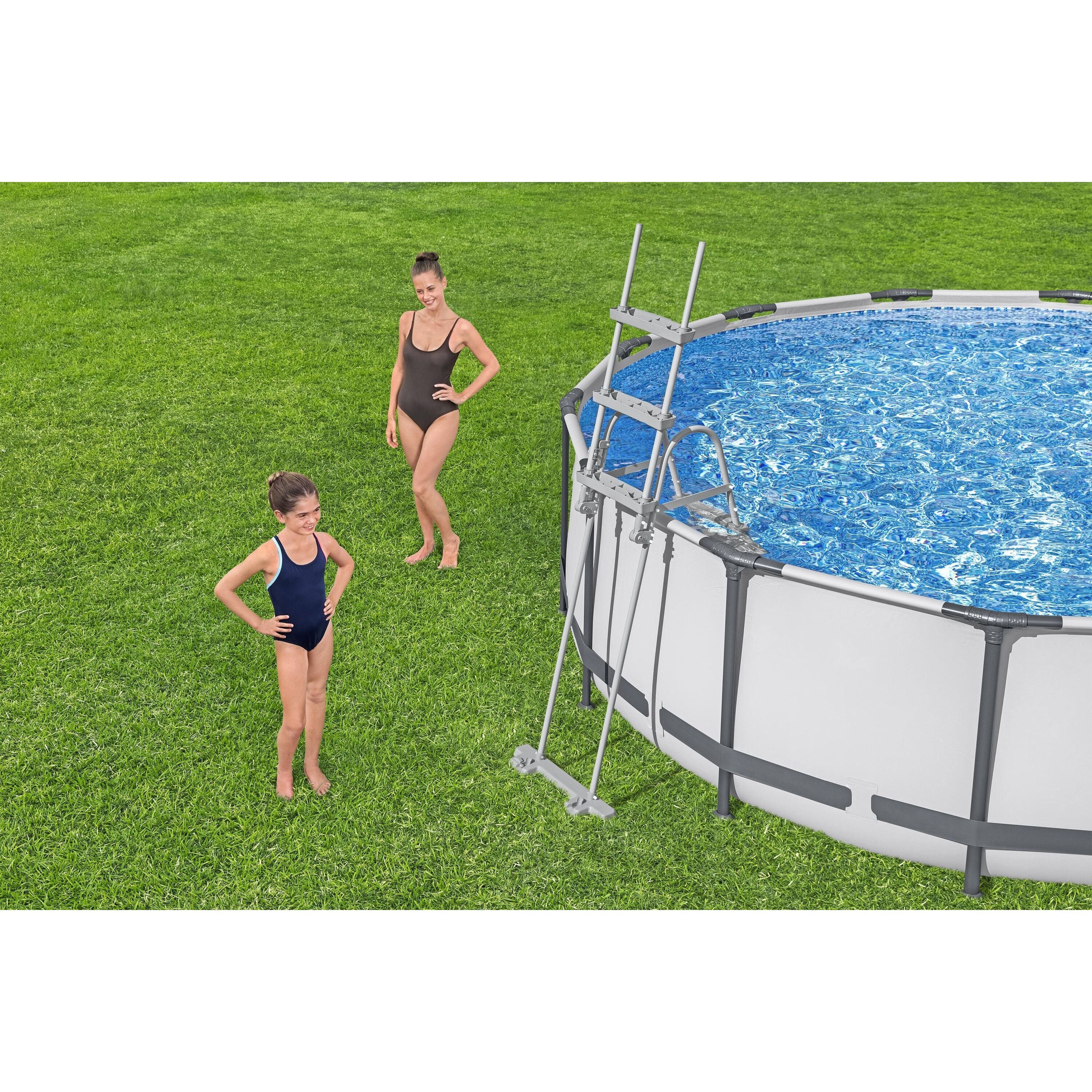 Scaletta di Sicurezza Piscina Bestway – Accesso stabile con gradini antiscivolo (107/122/132 cm)