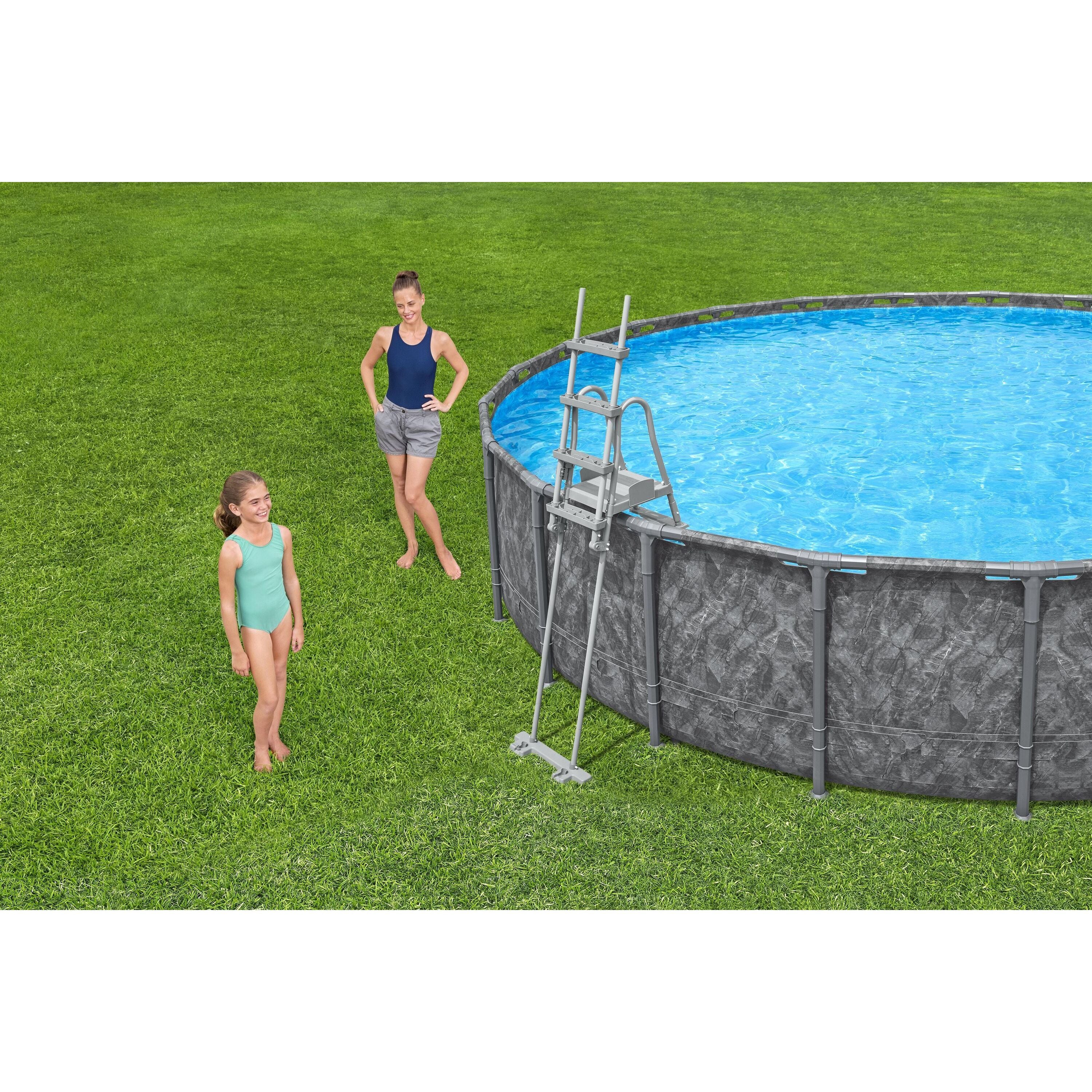 Scaletta di Sicurezza Piscina Bestway – Accesso stabile con gradini antiscivolo (107/122/132 cm)
