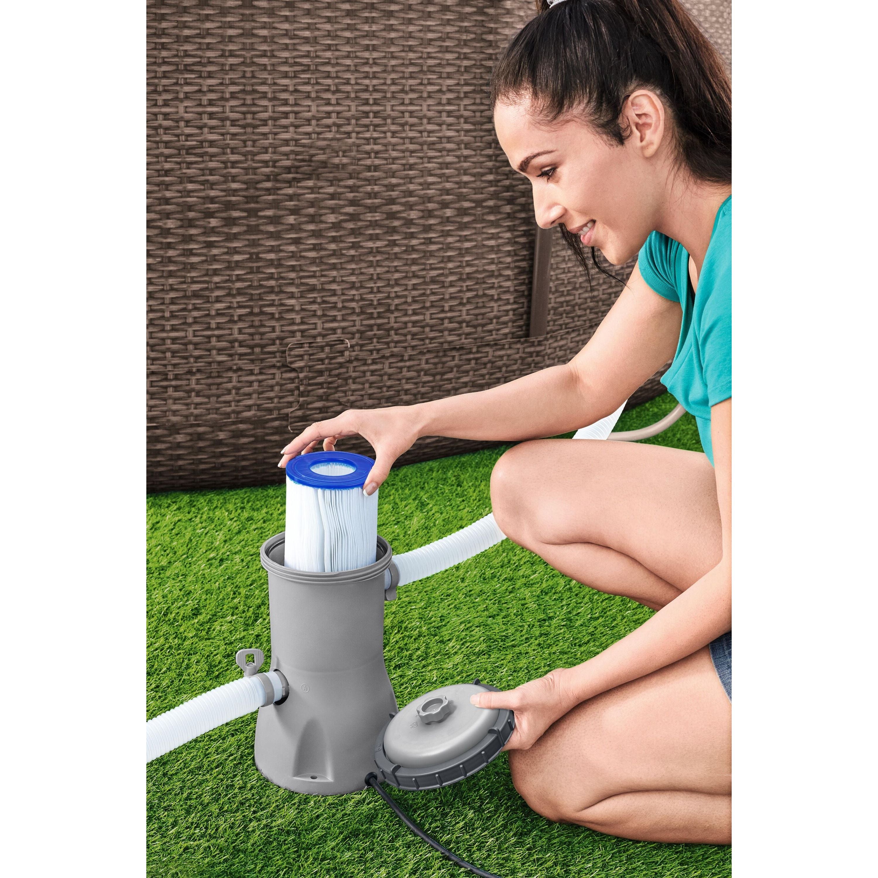Bestway 58386 Pompa Filtro A Cartuccia Portata 3.028 L/h, Usa Cartuccia II 58094