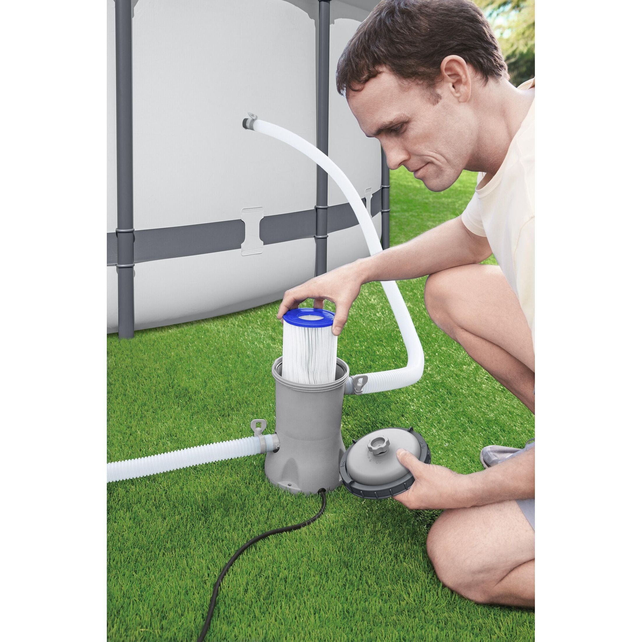 Bestway 58386 Pompa Filtro A Cartuccia Portata 3.028 L/h, Usa Cartuccia II 58094