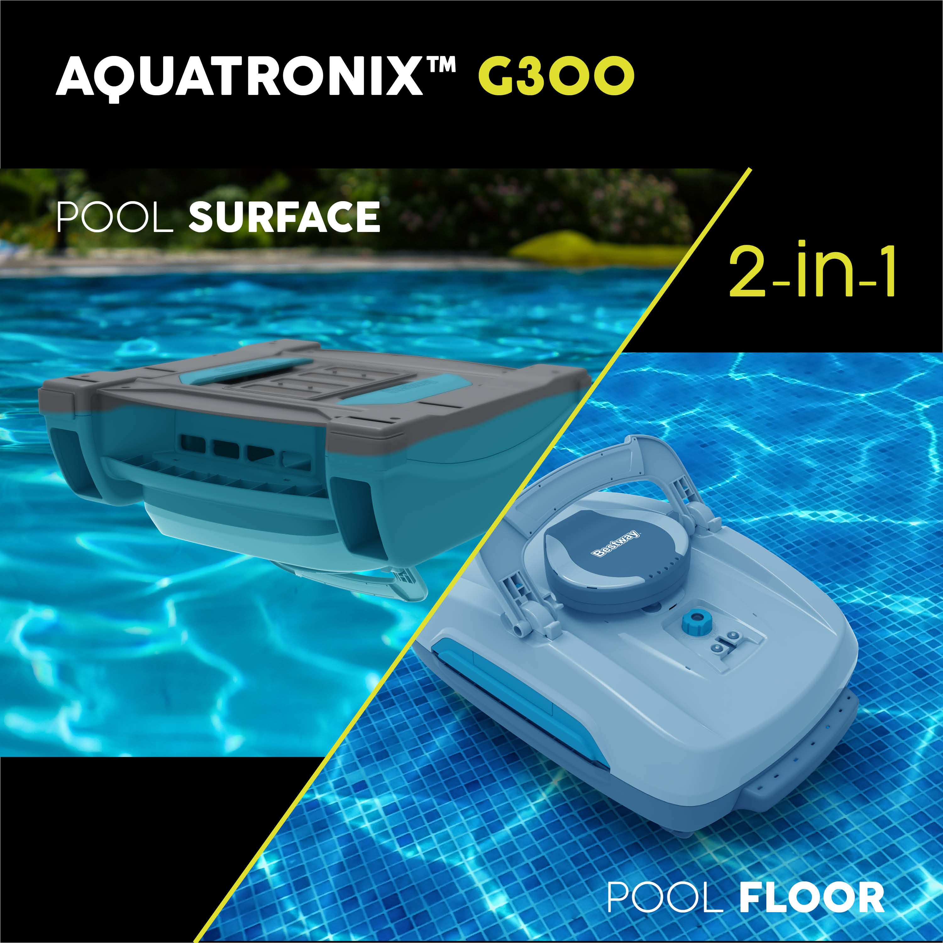 Bestway AquaTronix Pro G300 – Robot Pulitore Piscina 2in1 Aspiratore + Skimmer