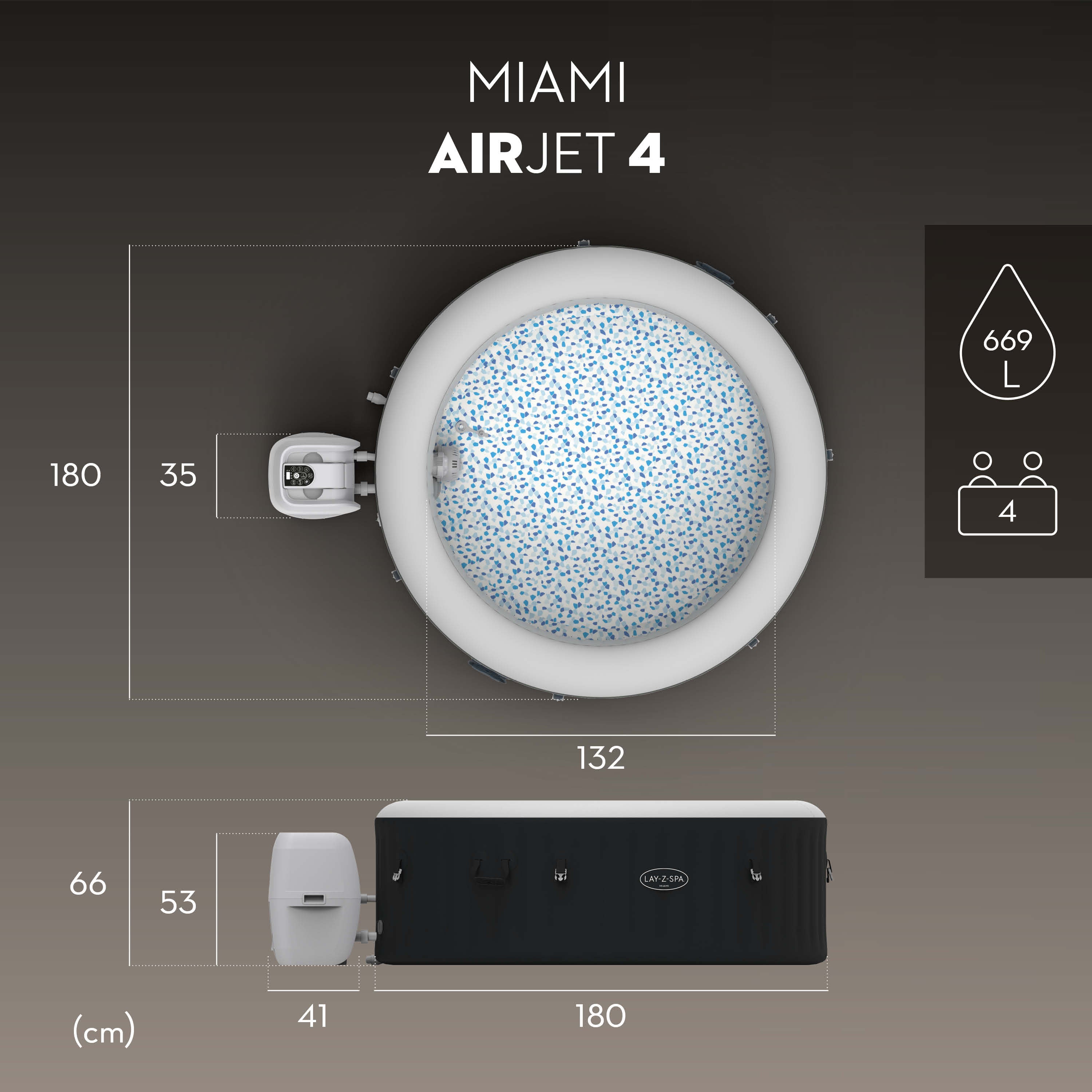 Bestway Lay-Z-Spa Miami AirJet – Idromassaggio gonfiabile 2–4 persone