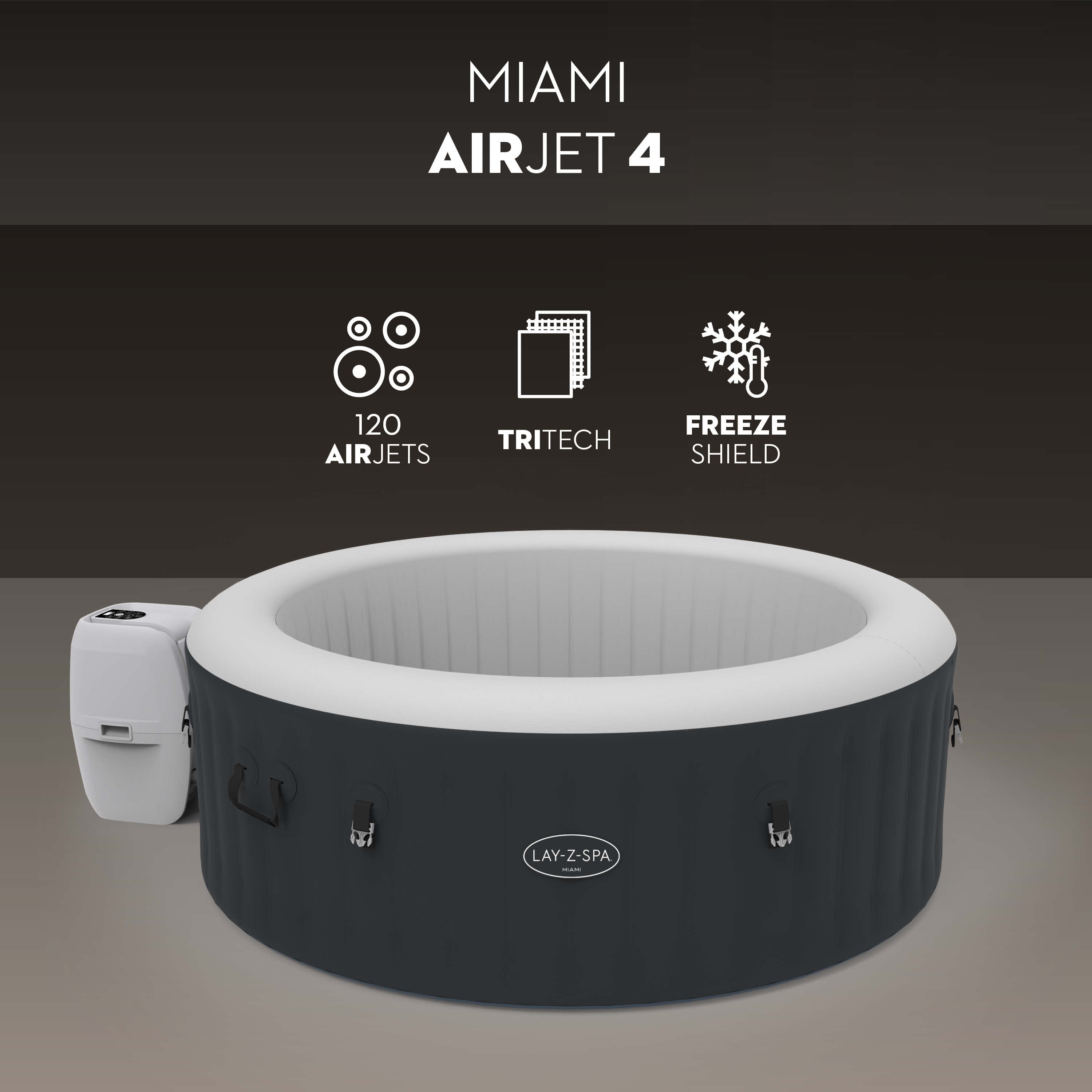 Bestway Lay-Z-Spa Miami AirJet – Idromassaggio gonfiabile 2–4 persone