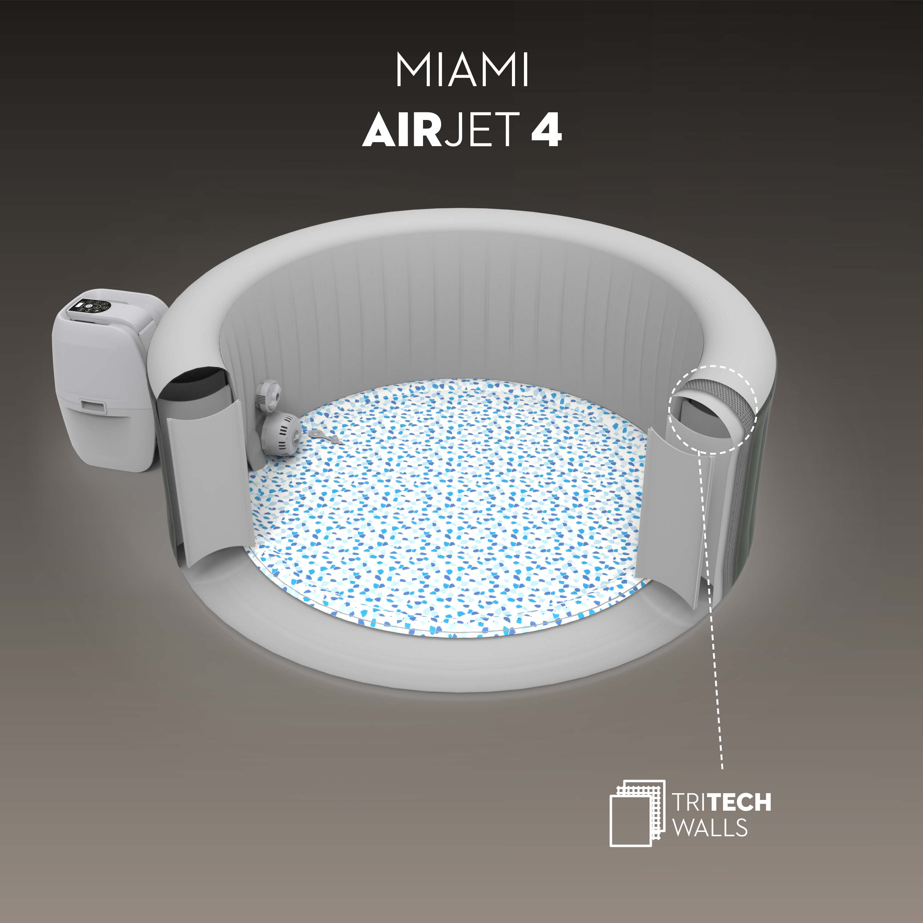 Bestway Lay-Z-Spa Miami AirJet – Idromassaggio gonfiabile 2–4 persone
