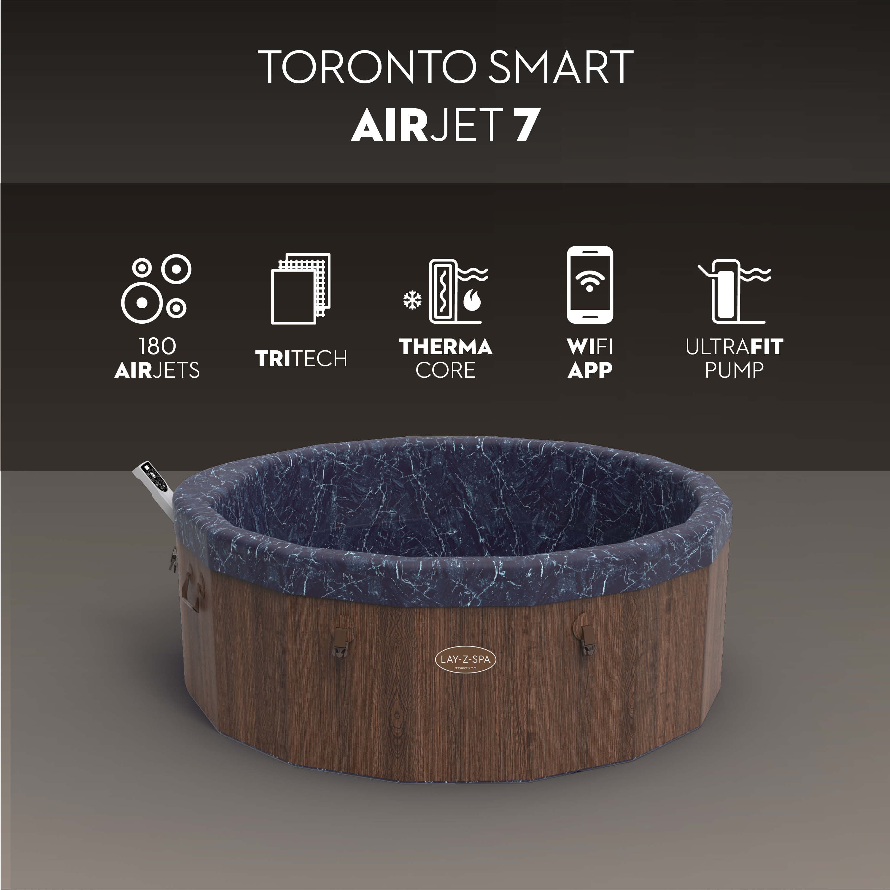Bestway Lay-Z-Spa Toronto Smart AirJet – Idromassaggio premium 5-7 persone WiFi