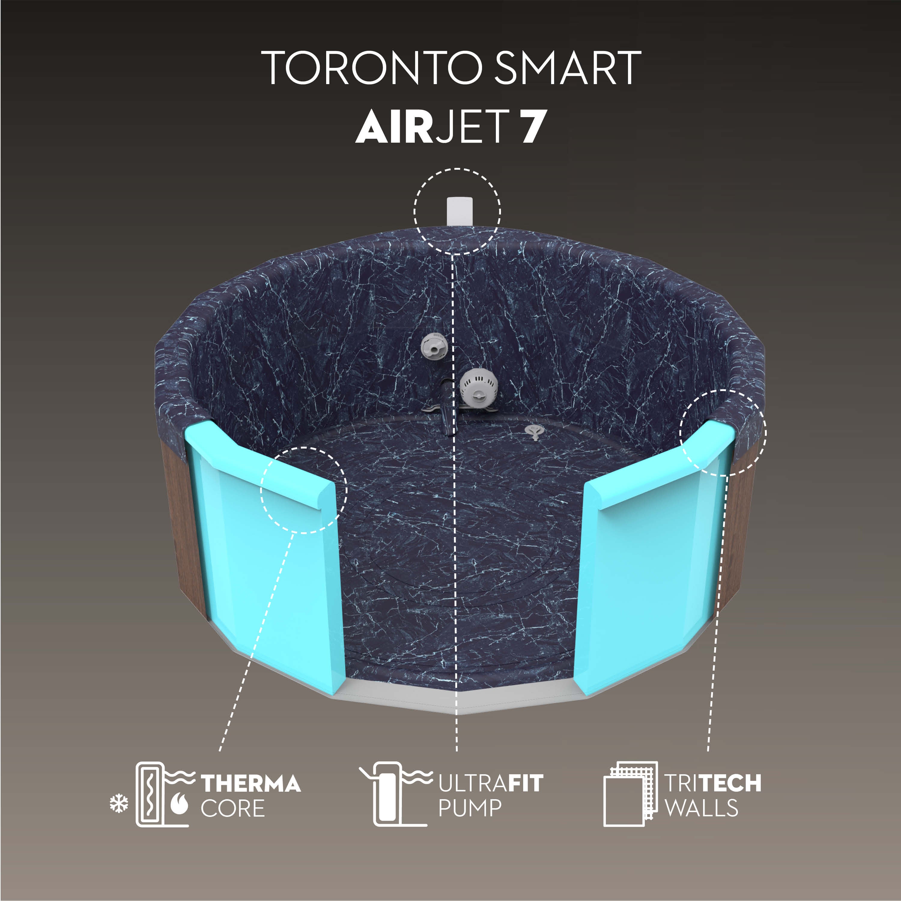 Bestway Lay-Z-Spa Toronto Smart AirJet – Idromassaggio premium 5-7 persone WiFi