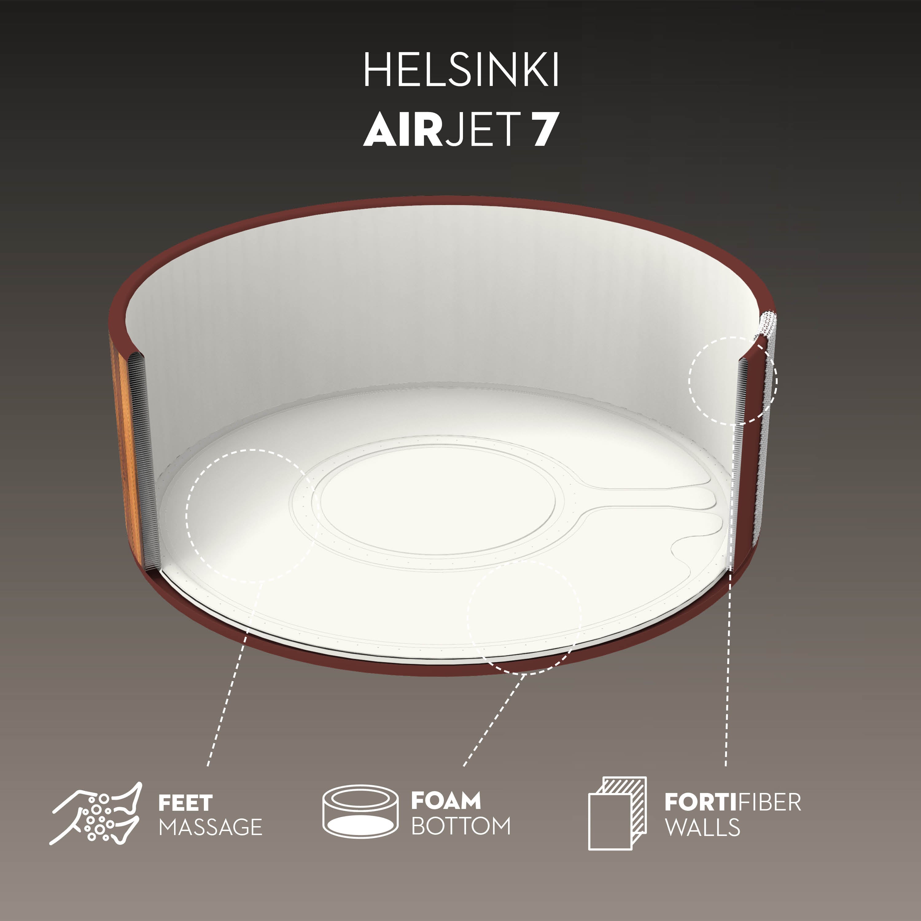 Bestway 60025 Piscina Idromassaggio Gonfiabile Lay-Z-Spa Helsinki AirJet 5-7 persone
