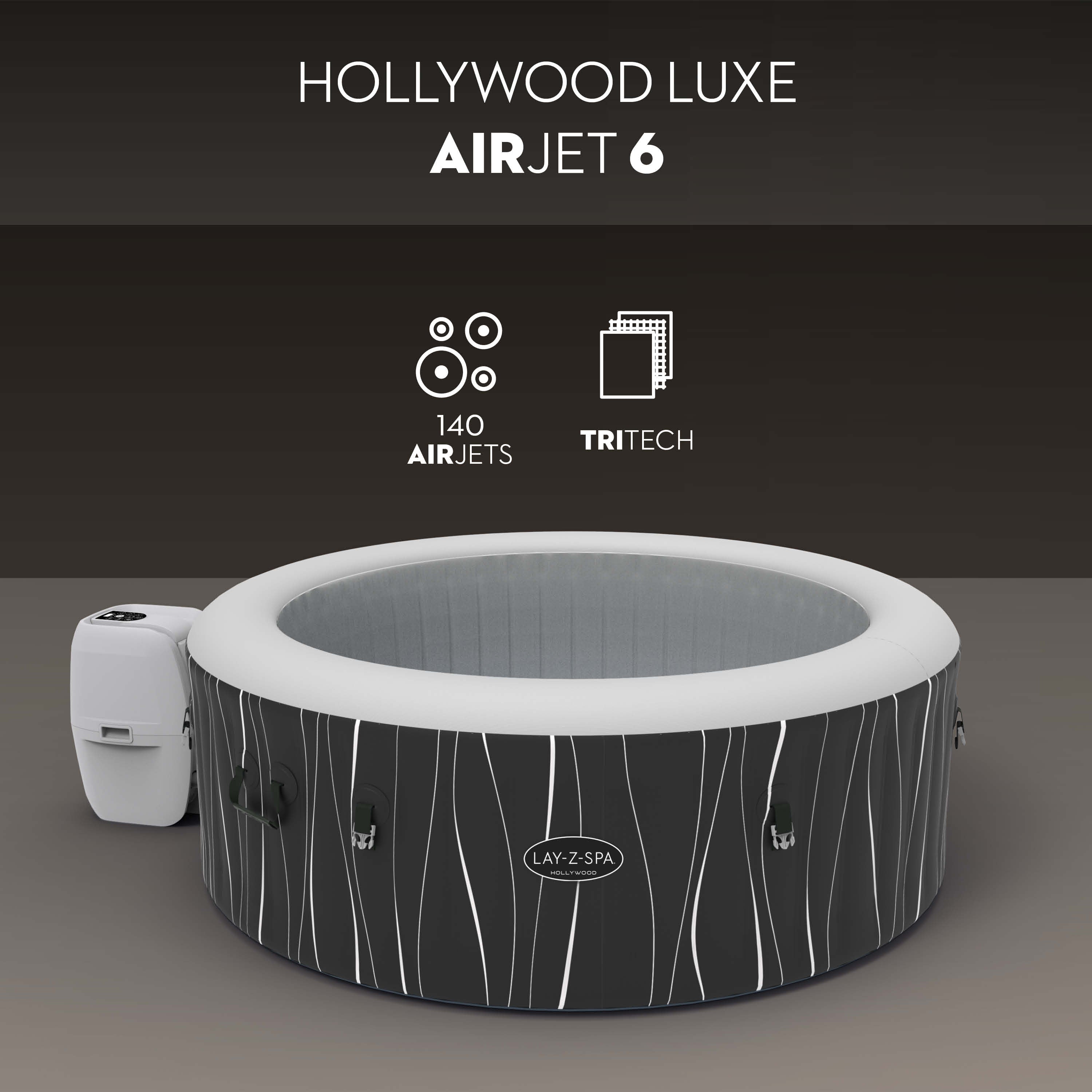 Bestway Lay-Z-Spa® Hollywood Luxe AirJet™ – Idromassaggio LED 4-6 persone