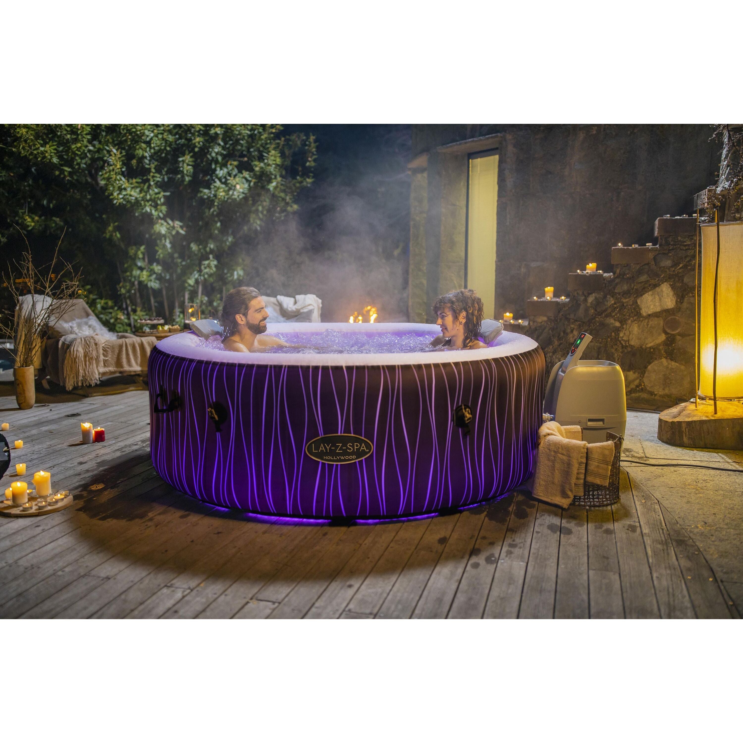 Bestway Lay-Z-Spa® Hollywood Luxe AirJet™ – Idromassaggio LED 4-6 persone
