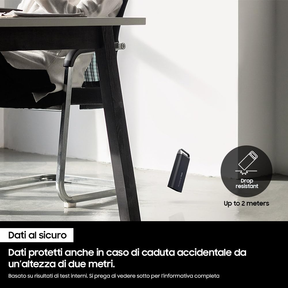 Samsung T5 EVO SSD Esterno Portatile 4TB USB 3.2 Gen 1 Nero – MU-PH4T0S