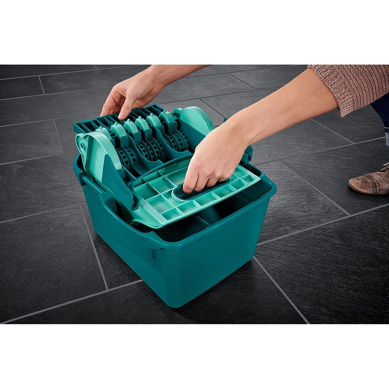 Leifheit Set Pressa Profi Compact + Lavapavimenti Profi e Panno Micro Duo