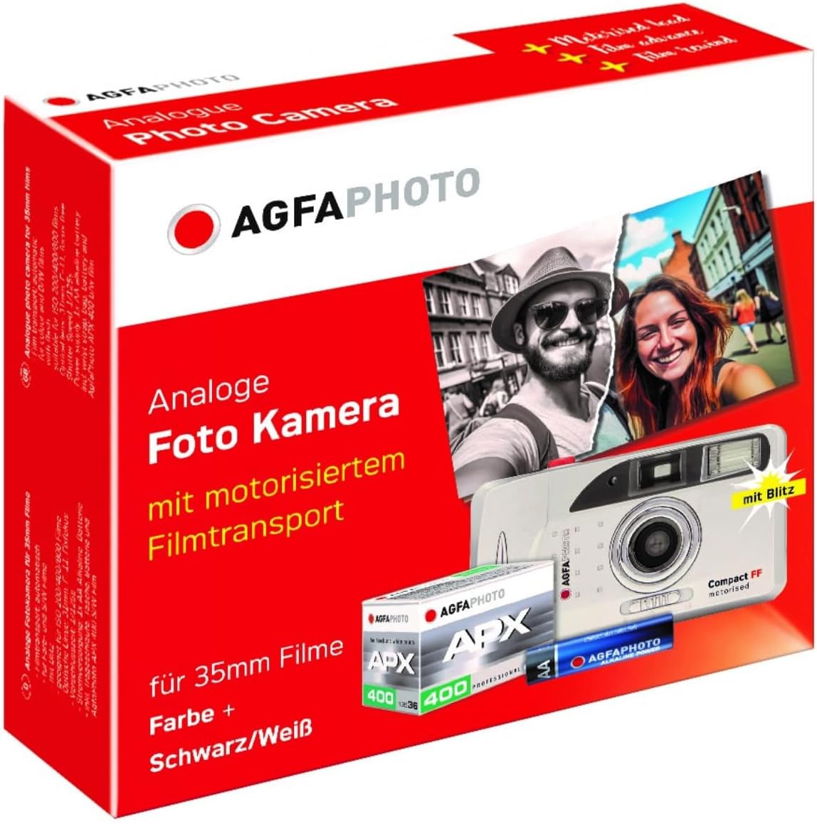 Agfaphoto Set Fotocamera Analogica Motorizzata FF