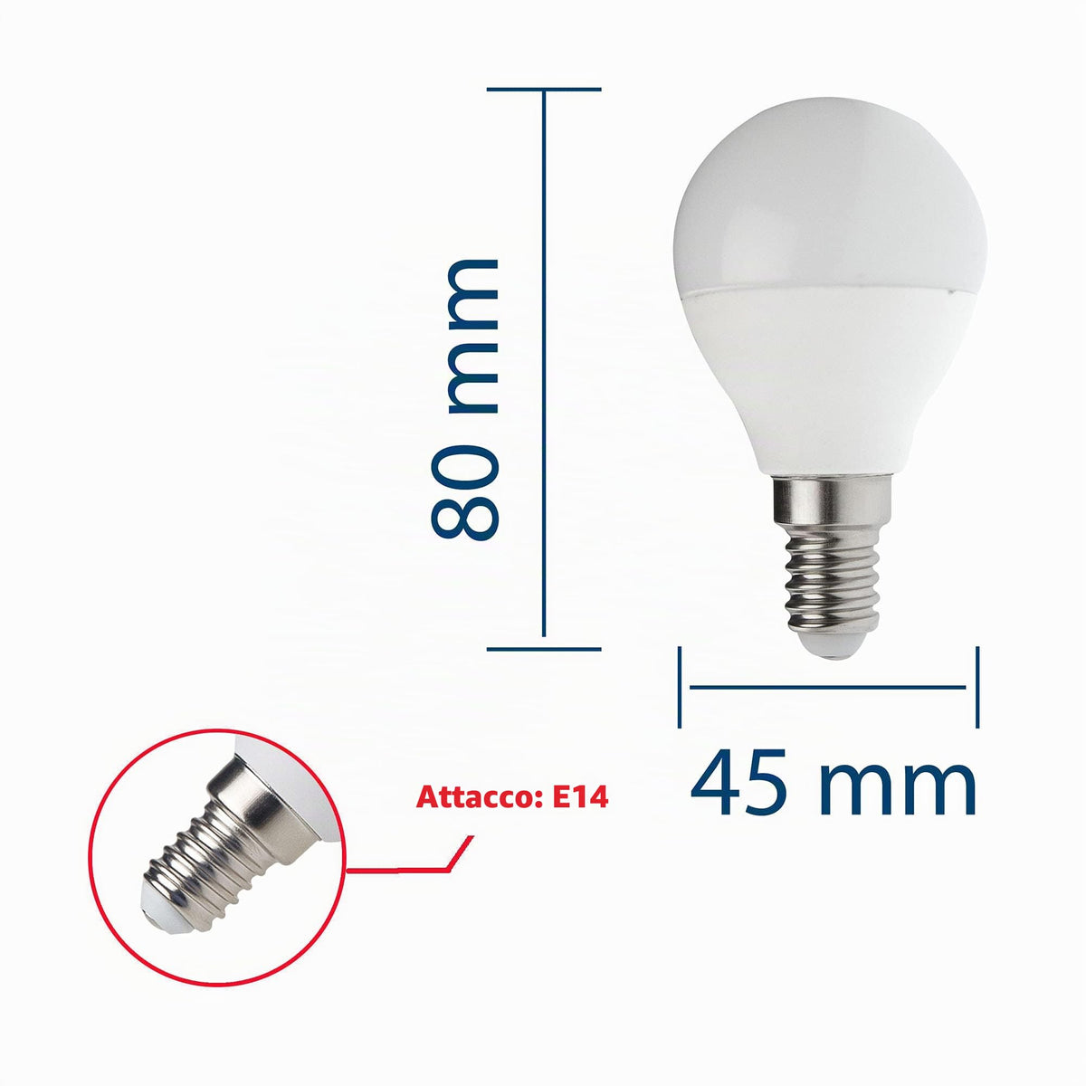Velamp Lampadina LED P45 LB406S-40K 6W – Attacco E14, 4000K 4