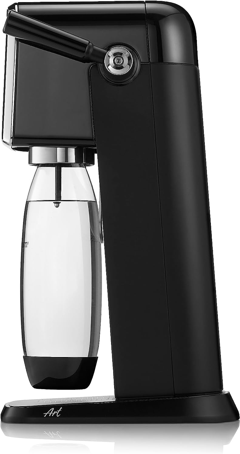 SodaStream Art Nero – Gasatore acqua Completo con bottiglie 1L + 0,5L e cilindro CO₂